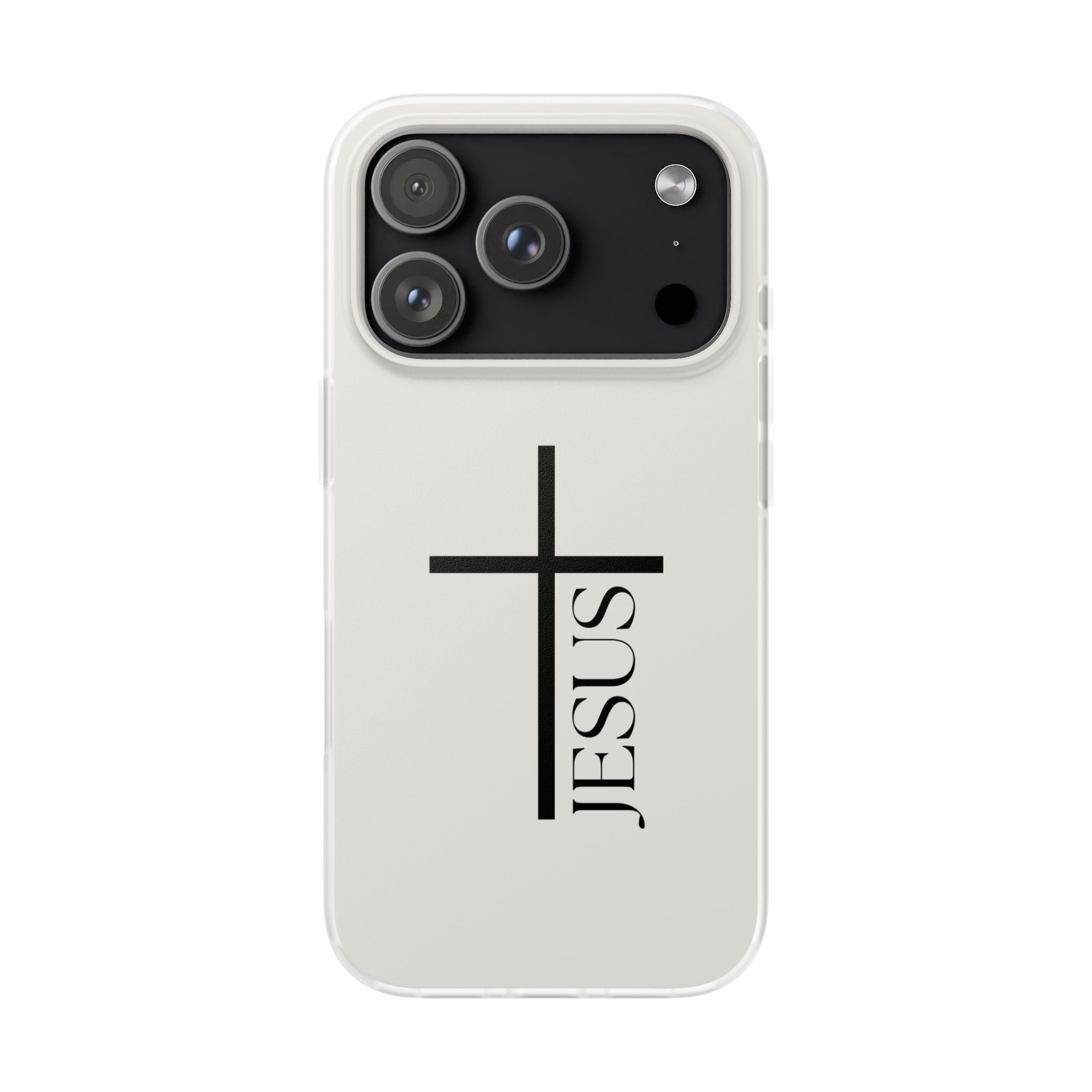 Christian Cross Phone Case - JESUS Vertical Minimalist iPhone Cover