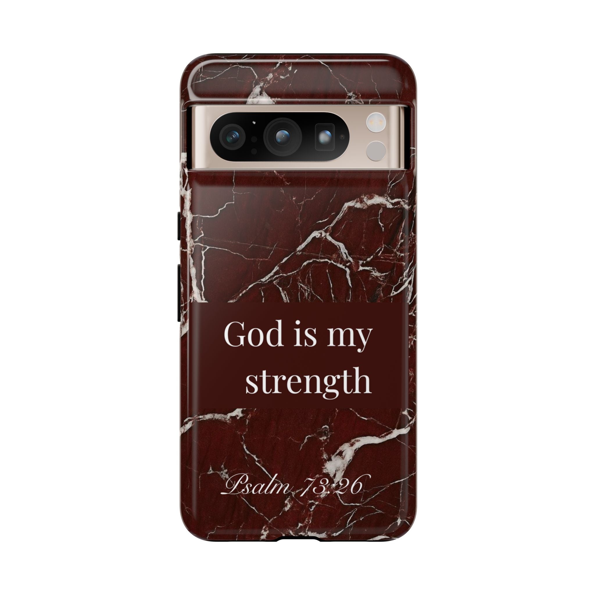 God Is My Strength — Psalm 73:26 Christian Tough Phone Case | Marble Faith Cover