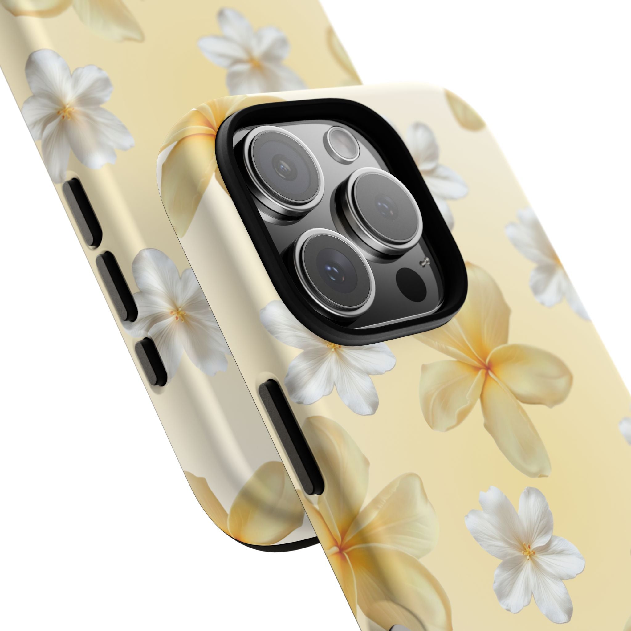 Plumeria Floral Tough Phone Case — Yellow Tropical Protection