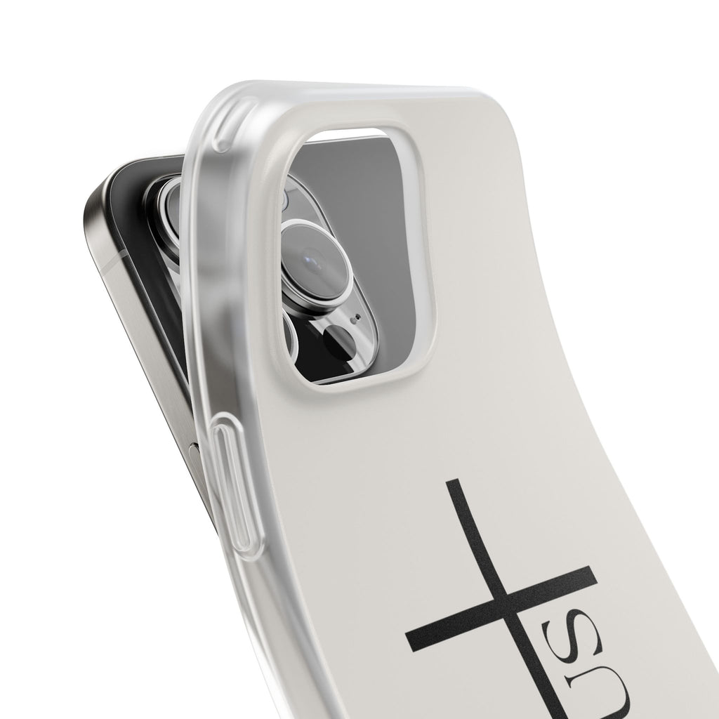Christian Cross Phone Case - JESUS Vertical Minimalist iPhone Cover