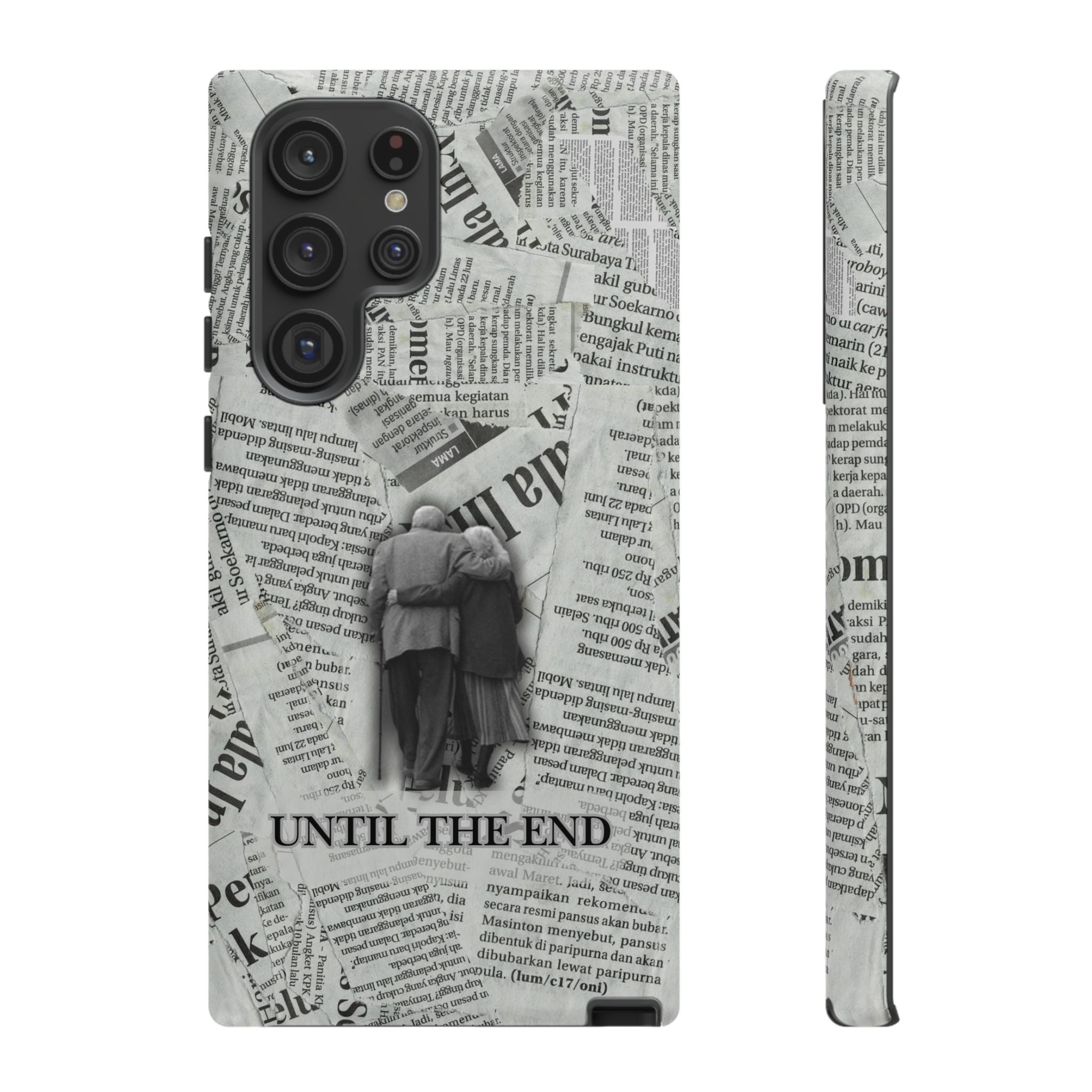Until the End Newspaper Collage Phone Case