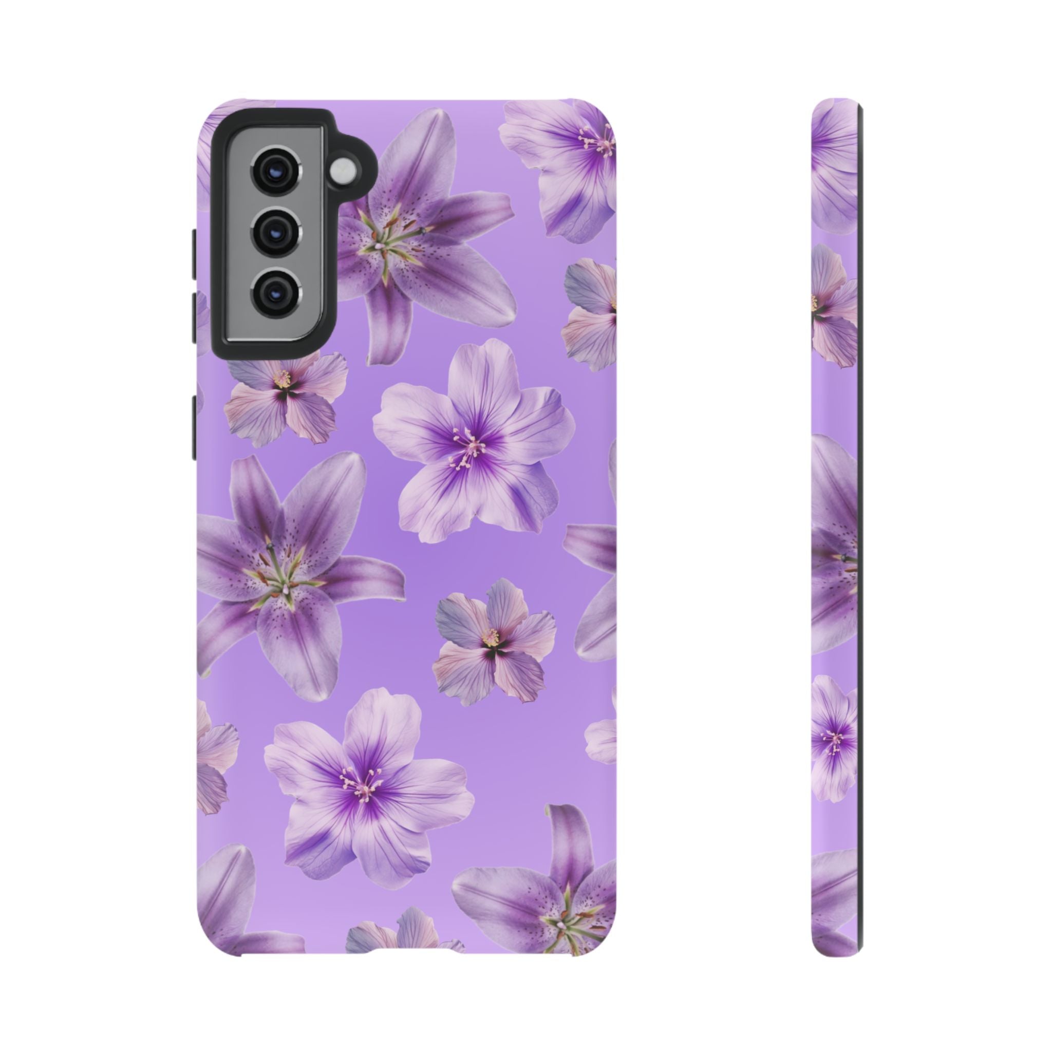 Floral Lavender Tough Phone Case – Purple Blossom Protective Cover