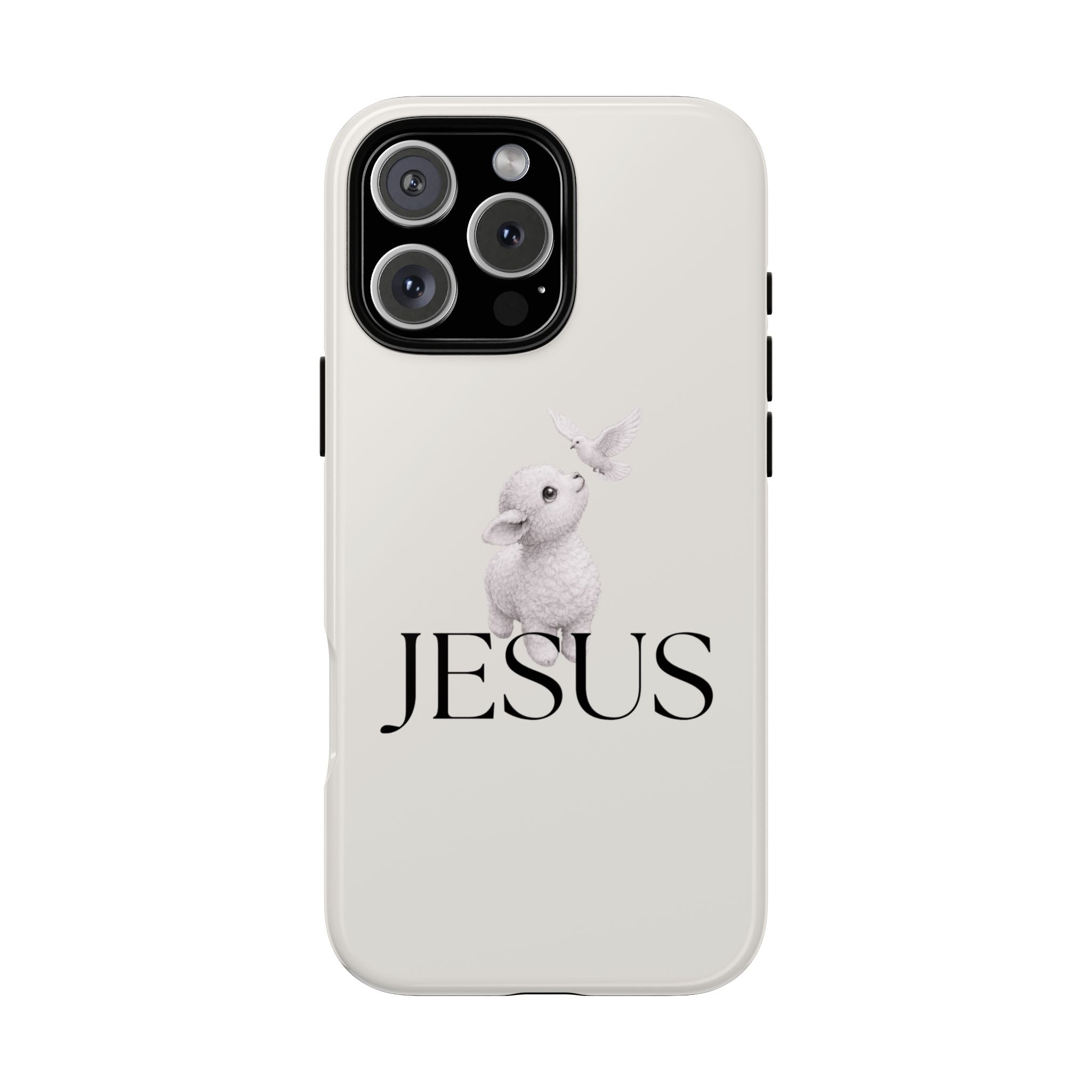 Jesus Lamb Phone Case - Christian Faith iPhone Case with Dove Design