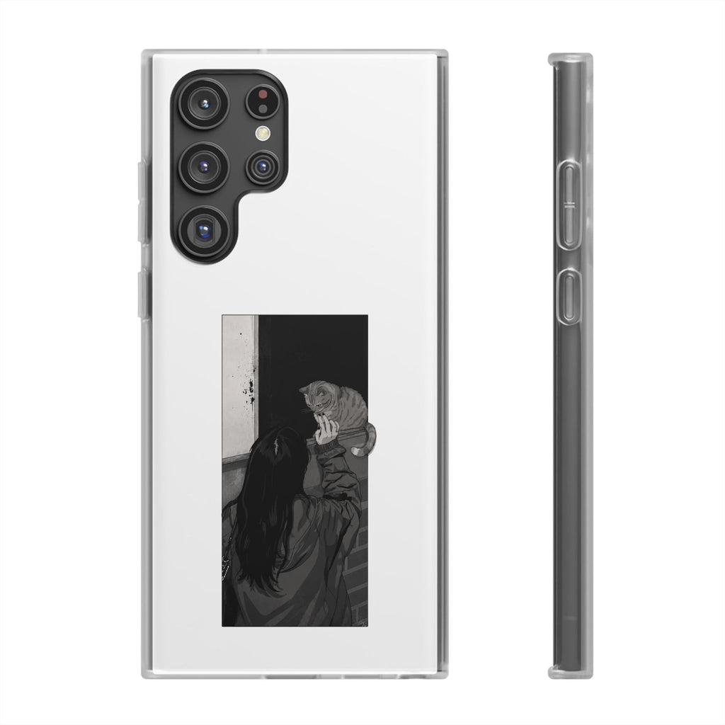 Black & White Cat Window Art Flexi Case