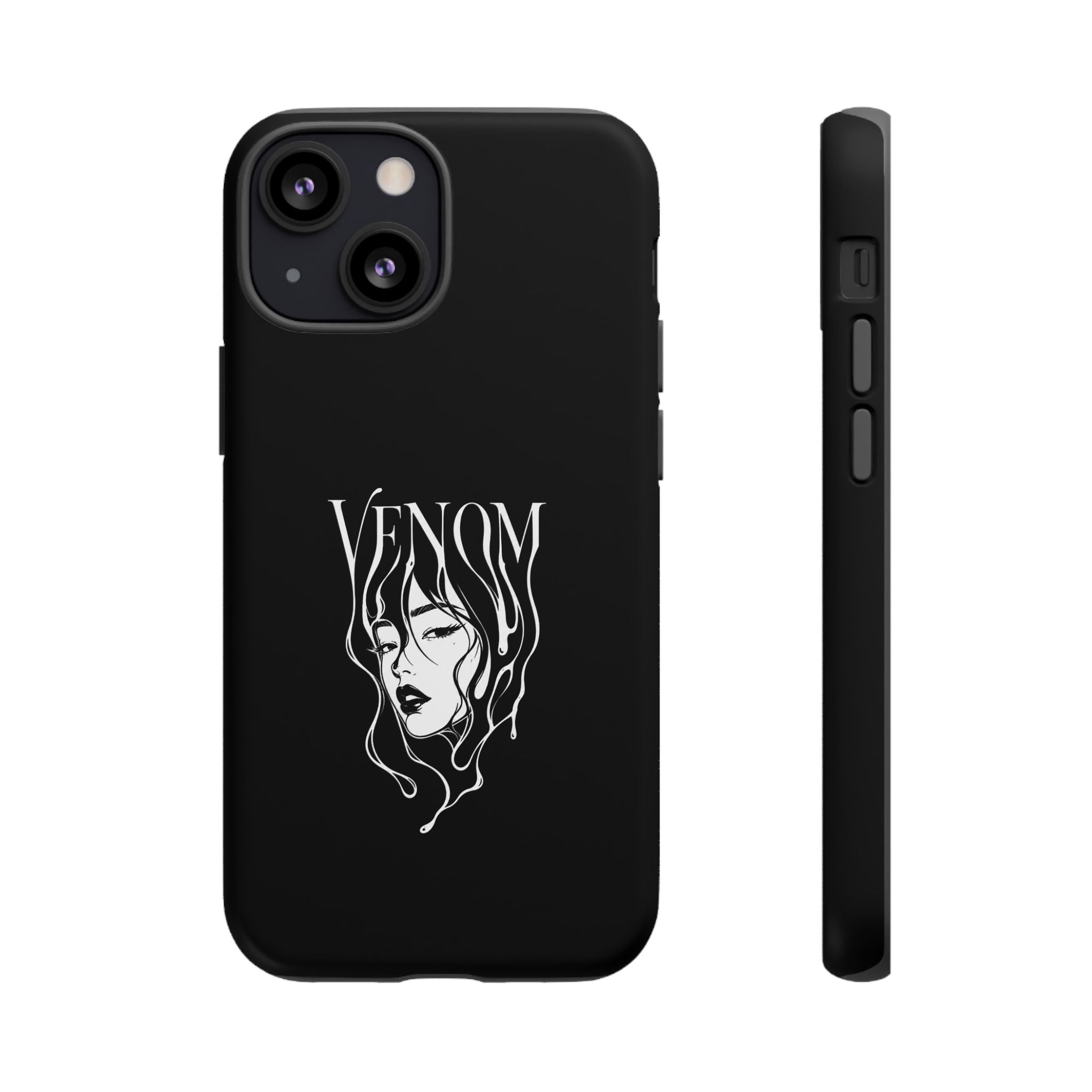 Venom Goth Phone Case — Black Protective Tough Case with Dark Femme Artwork