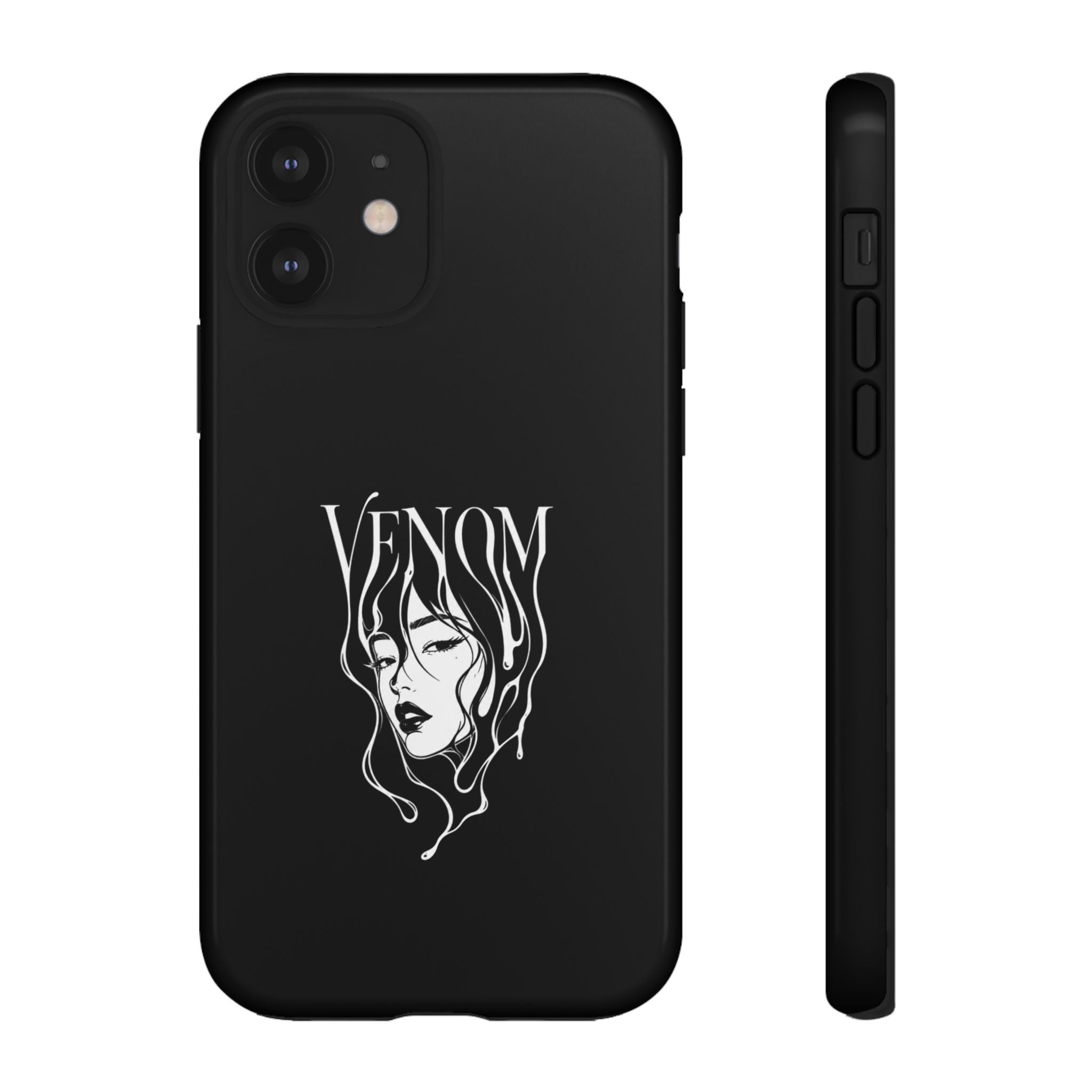 Venom Goth Phone Case — Black Protective Tough Case with Dark Femme Artwork
