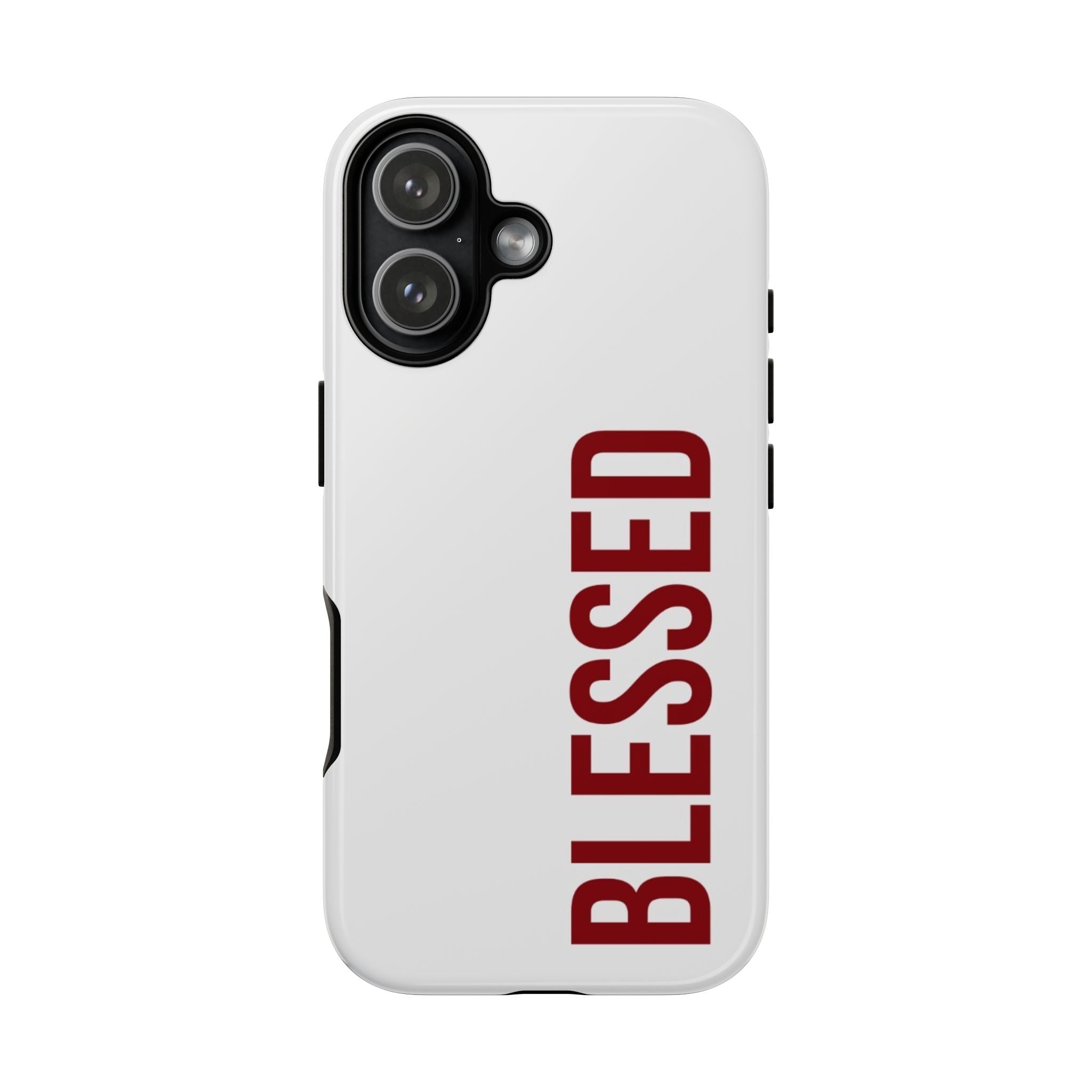 Blessed Vertical Phone Case — Protective Slim iPhone Cover with Red 'BLESSED' Text