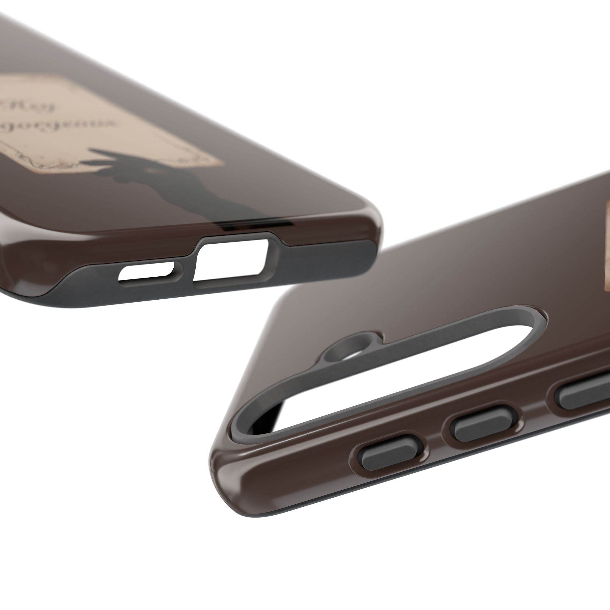Hey Gorgeous Phone Case — Brown Lip Print & Shadow Hand Protective Cover