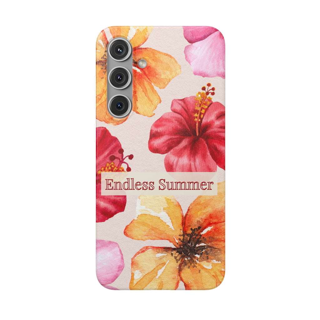 Phone Case - 'Endless Summer' Floral Watercolor Protective Flexi Case