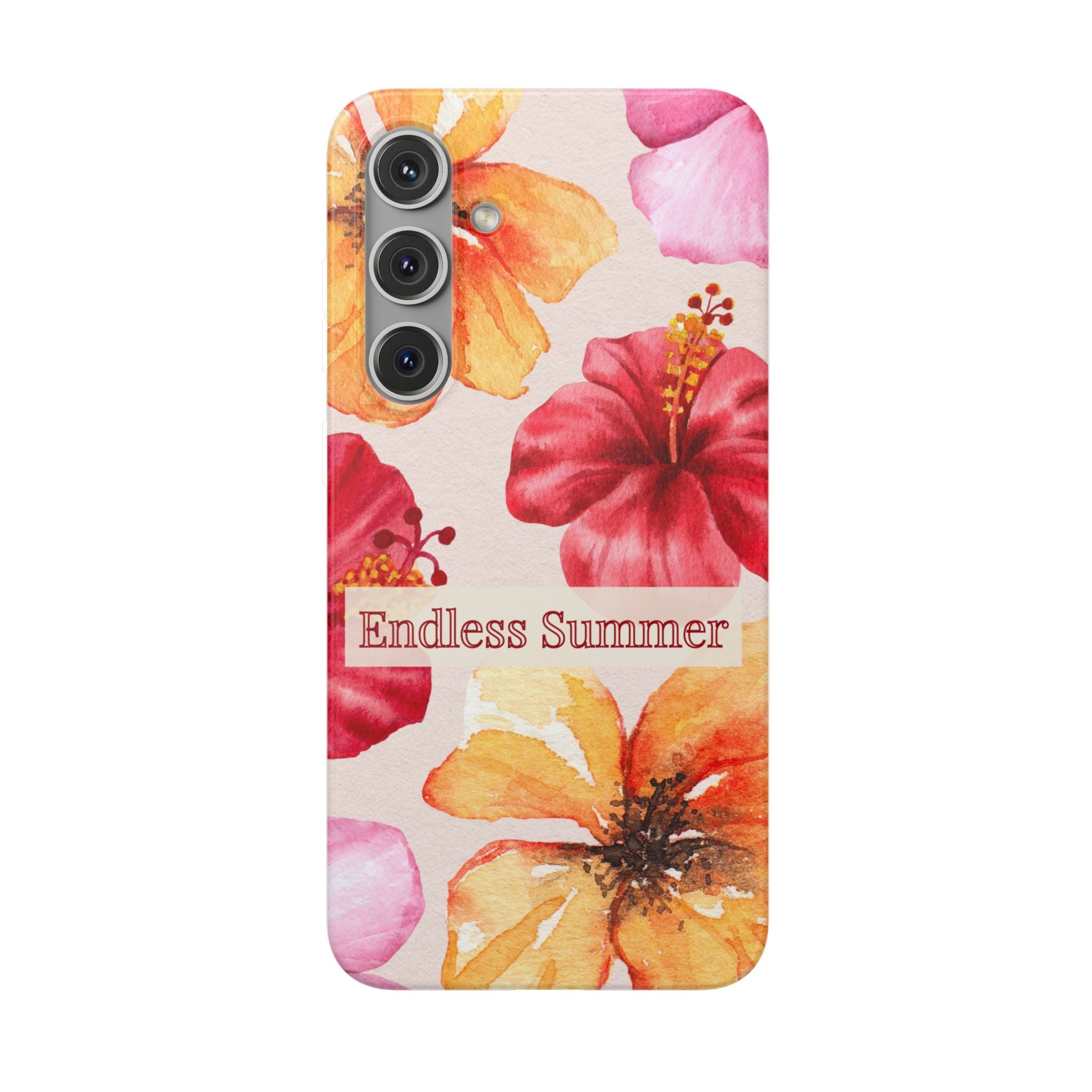 Phone Case - 'Endless Summer' Floral Watercolor Protective Flexi Case