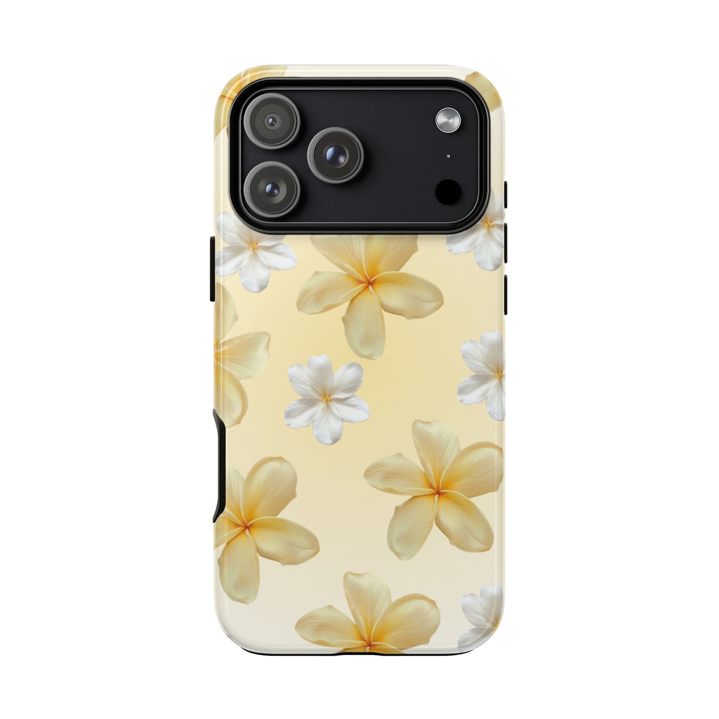 Plumeria Floral Tough Phone Case — Yellow Tropical Protection
