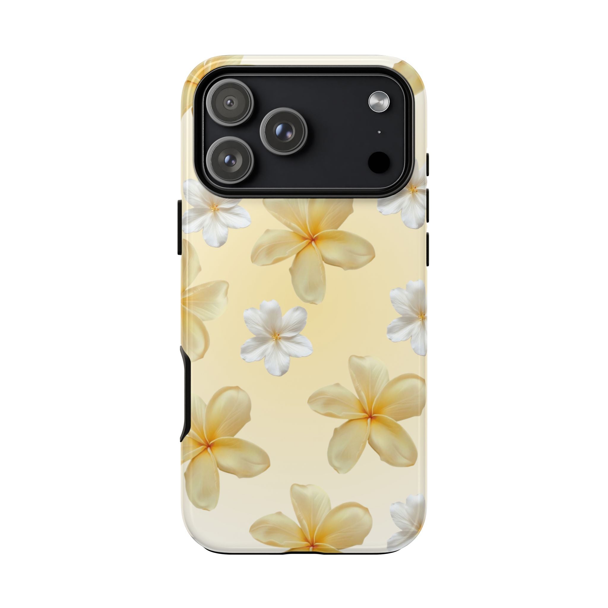 Plumeria Floral Tough Phone Case — Yellow Tropical Protection
