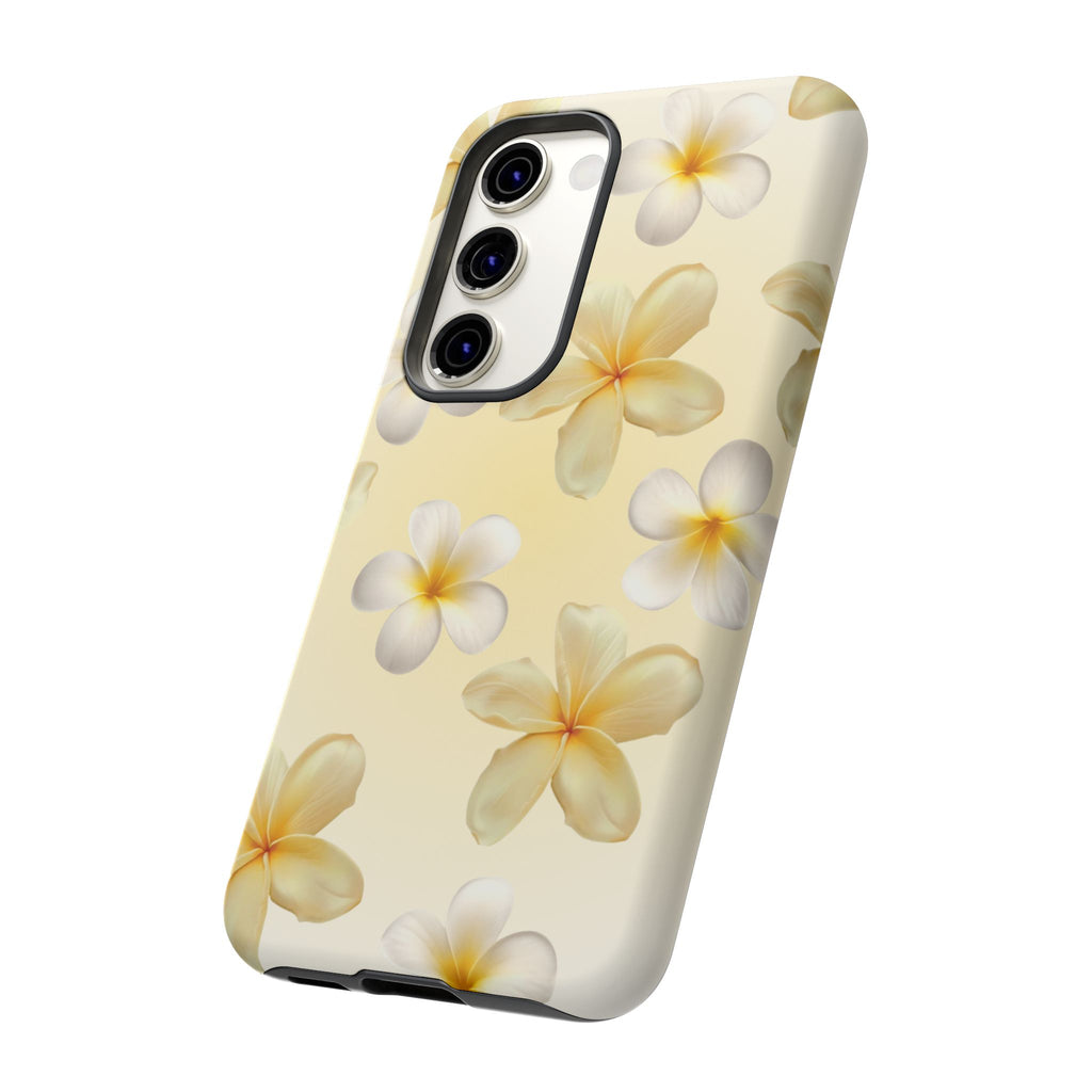 Plumeria Floral Phone Case — Tropical Yellow Hard Phone Cover