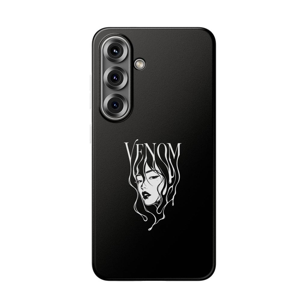 Venom Goth Phone Case — Black Protective Flexible Phone Case with Dark Femme Artwork