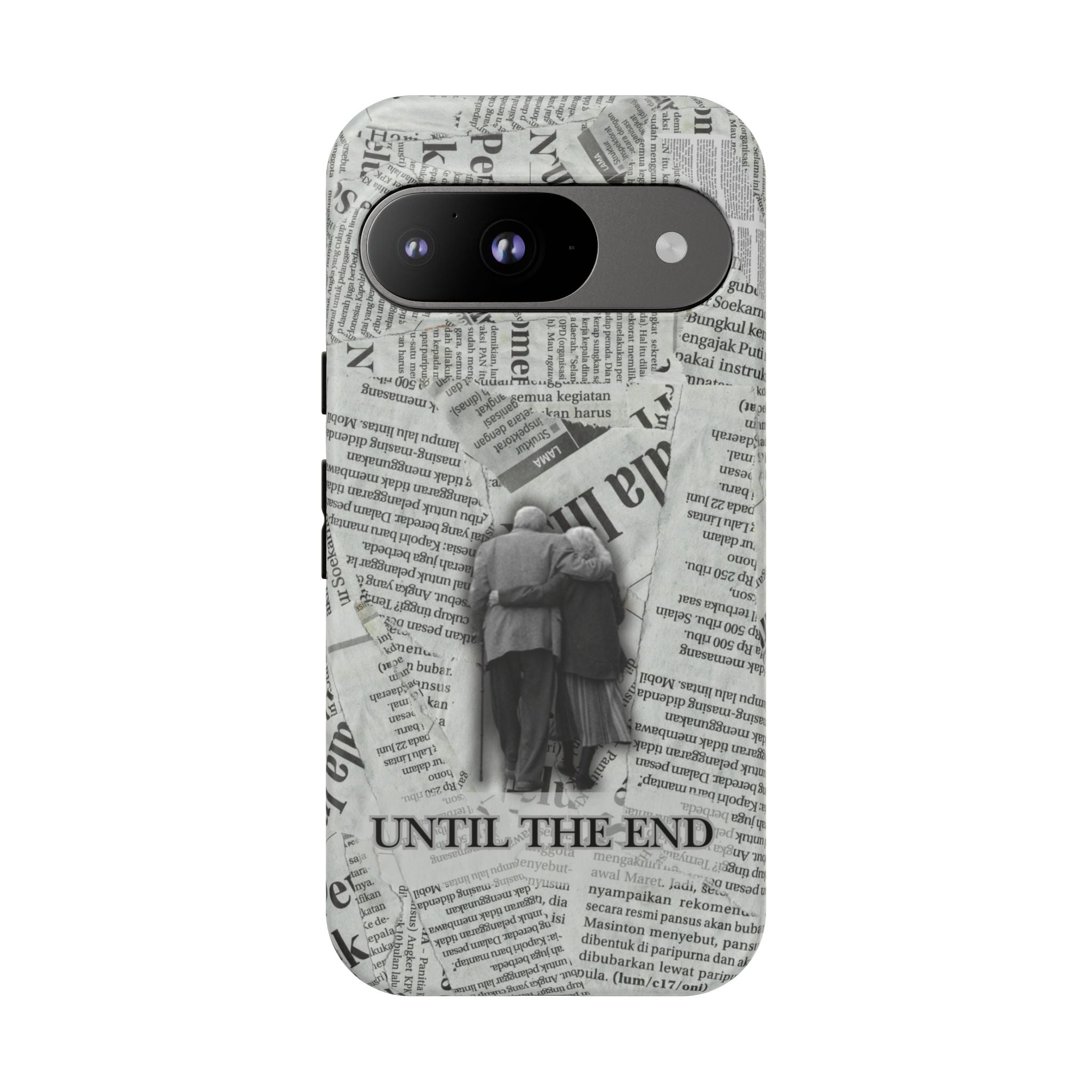 Until the End Newspaper Collage Phone Case