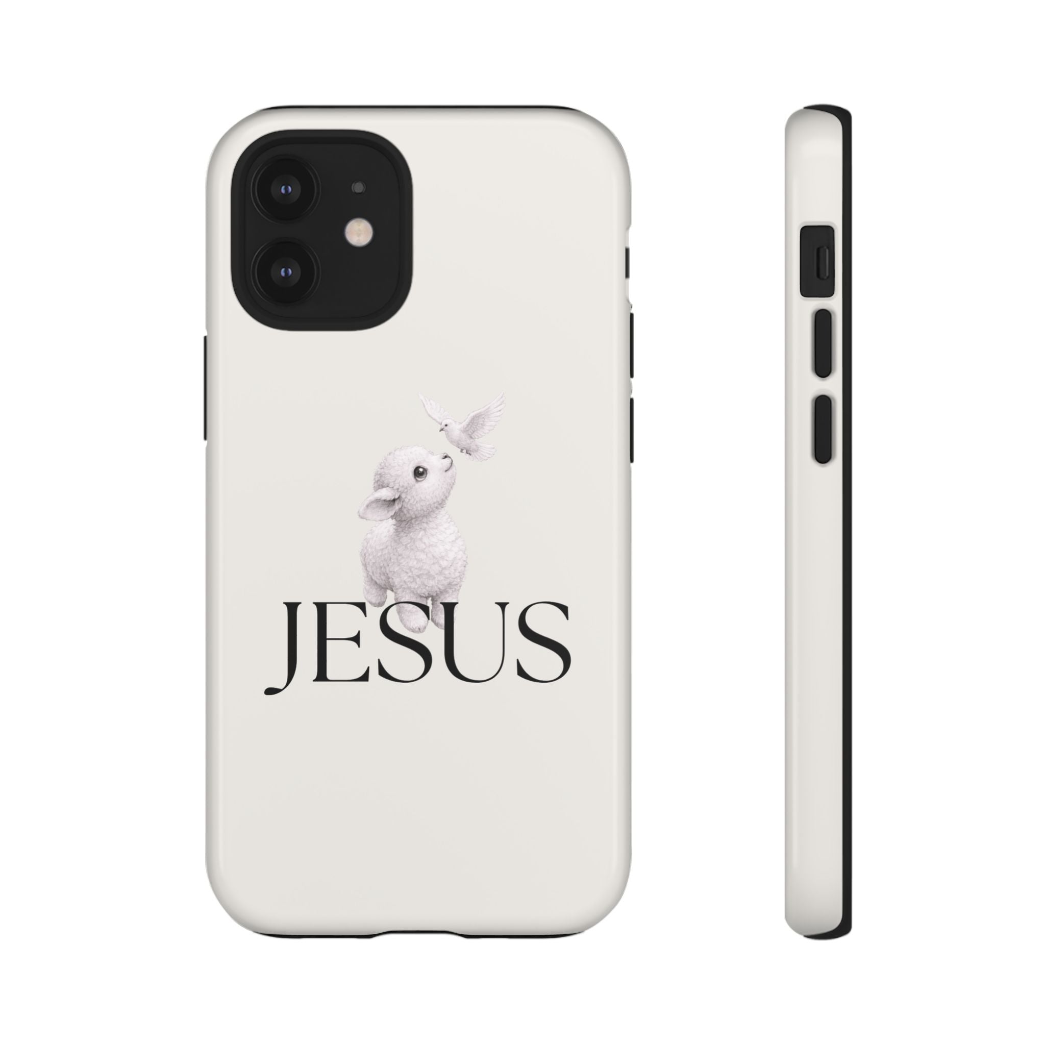 Jesus Lamb Phone Case - Christian Faith iPhone Case with Dove Design