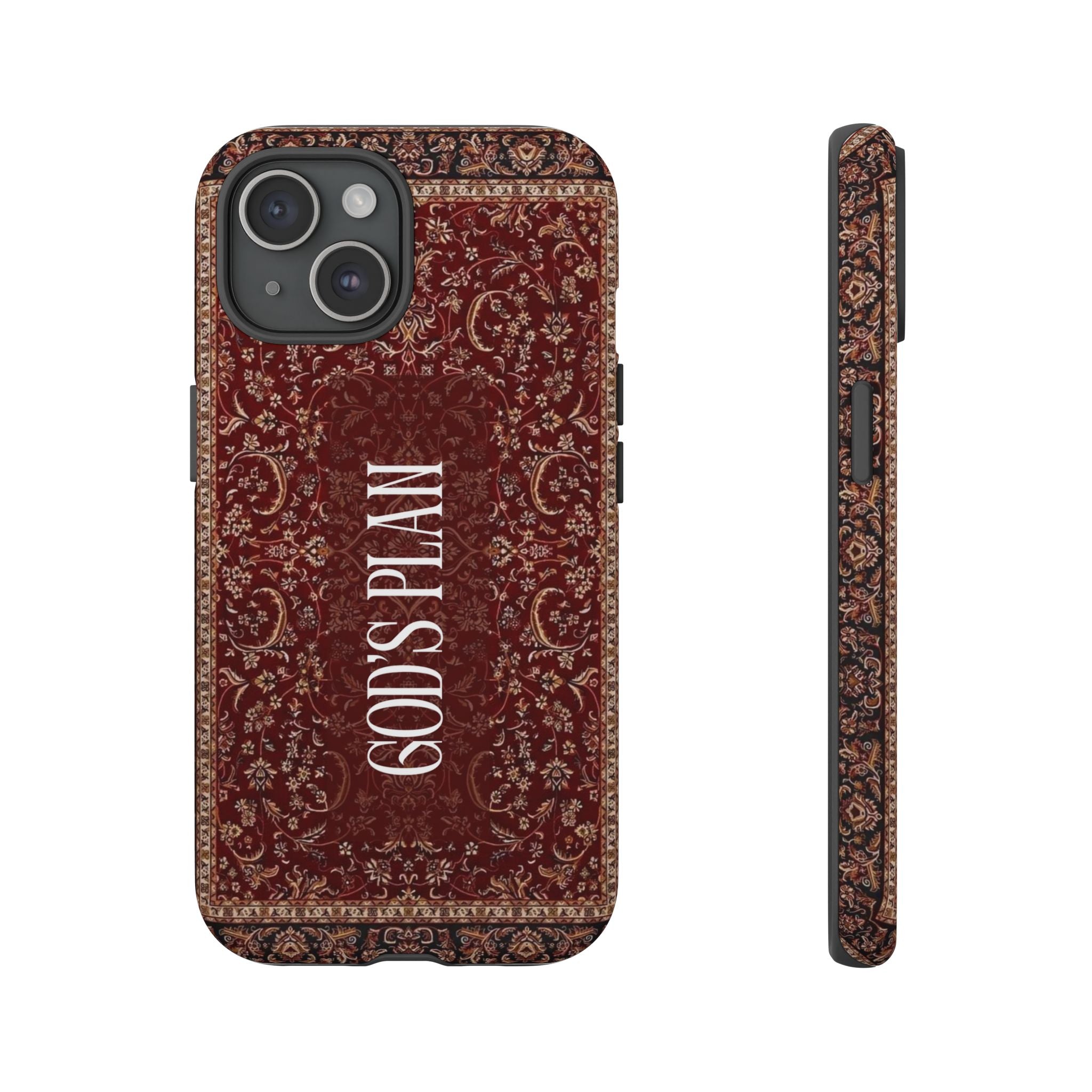 God's Plan — Vintage Tapestry Christian Tough Phone Case | Boho Faith Cover