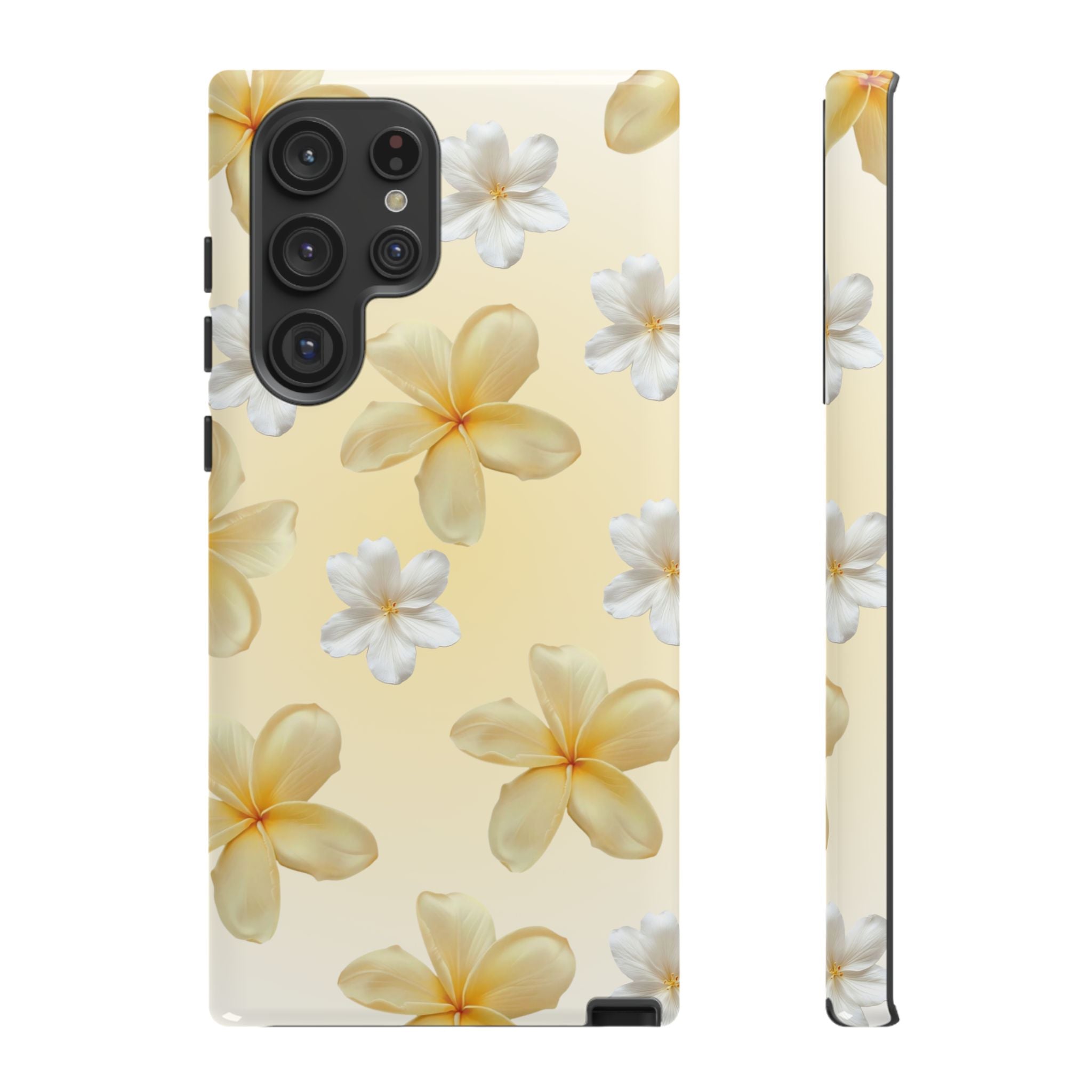 Plumeria Floral Tough Phone Case — Yellow Tropical Protection