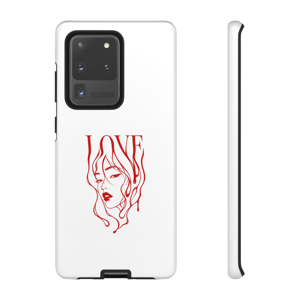 Red Line Art 'Love' Face Design - Tough Case