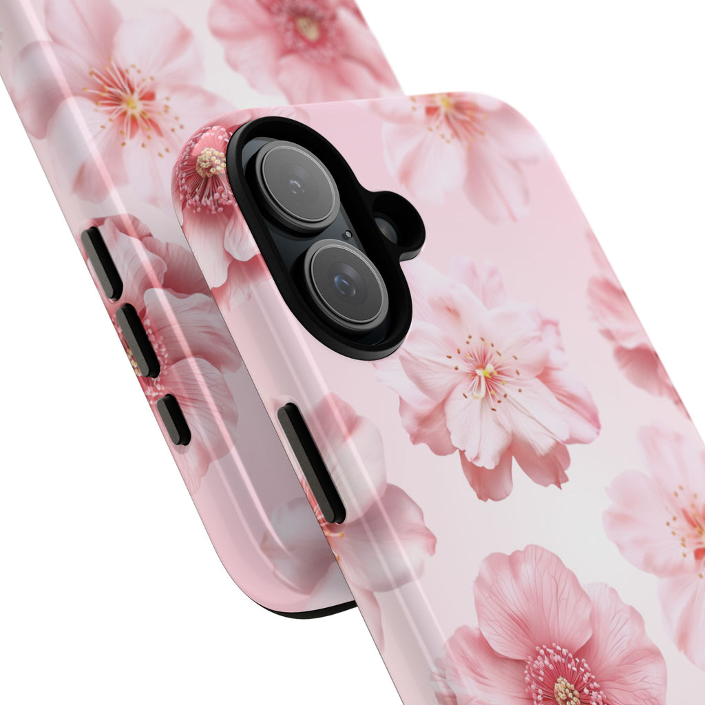 Pink Floral Tough Phone Case — Protective Sakura Blossom Design