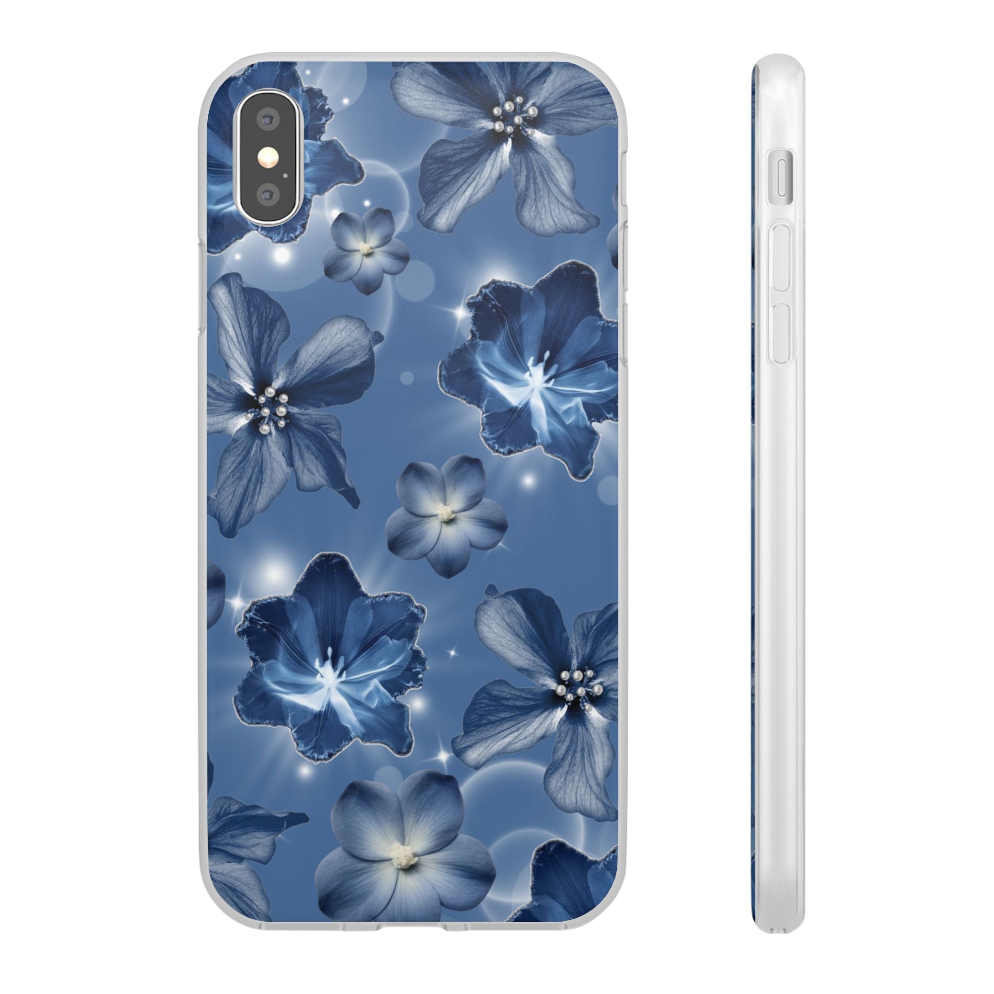 Blue Floral Phone Case — Soft Blue Blossoms Pattern for iPhone