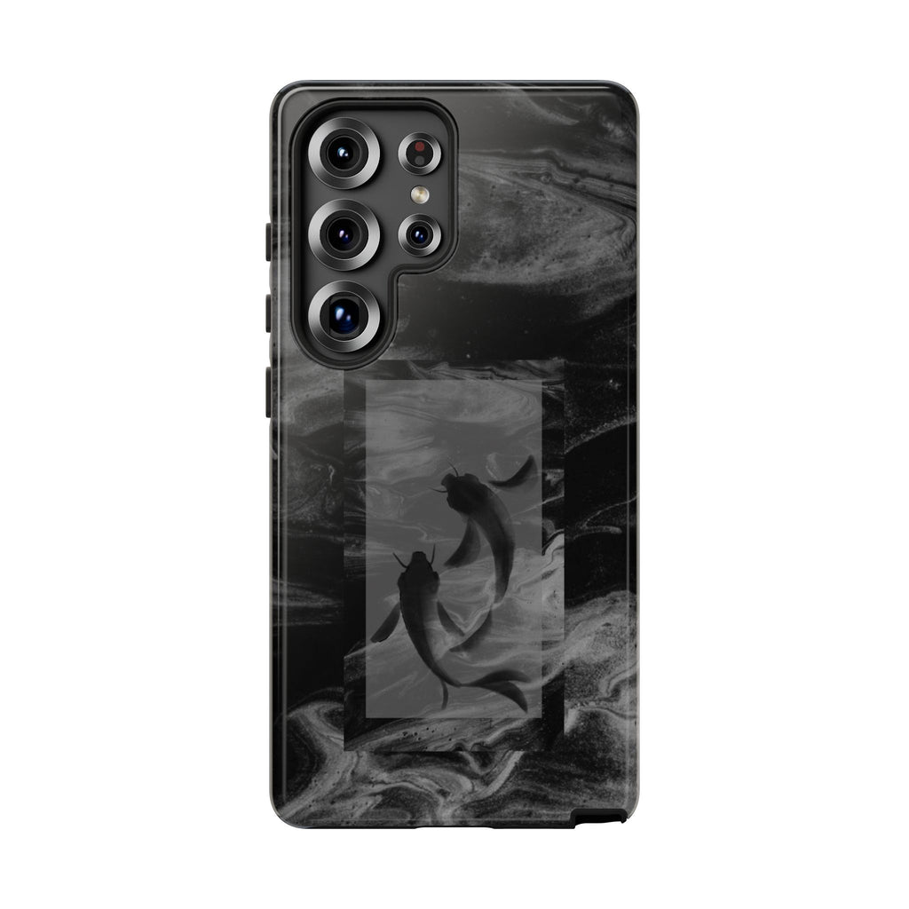 Koi Yin-Yang Marble Phone Case – Black Smoky Art Protection