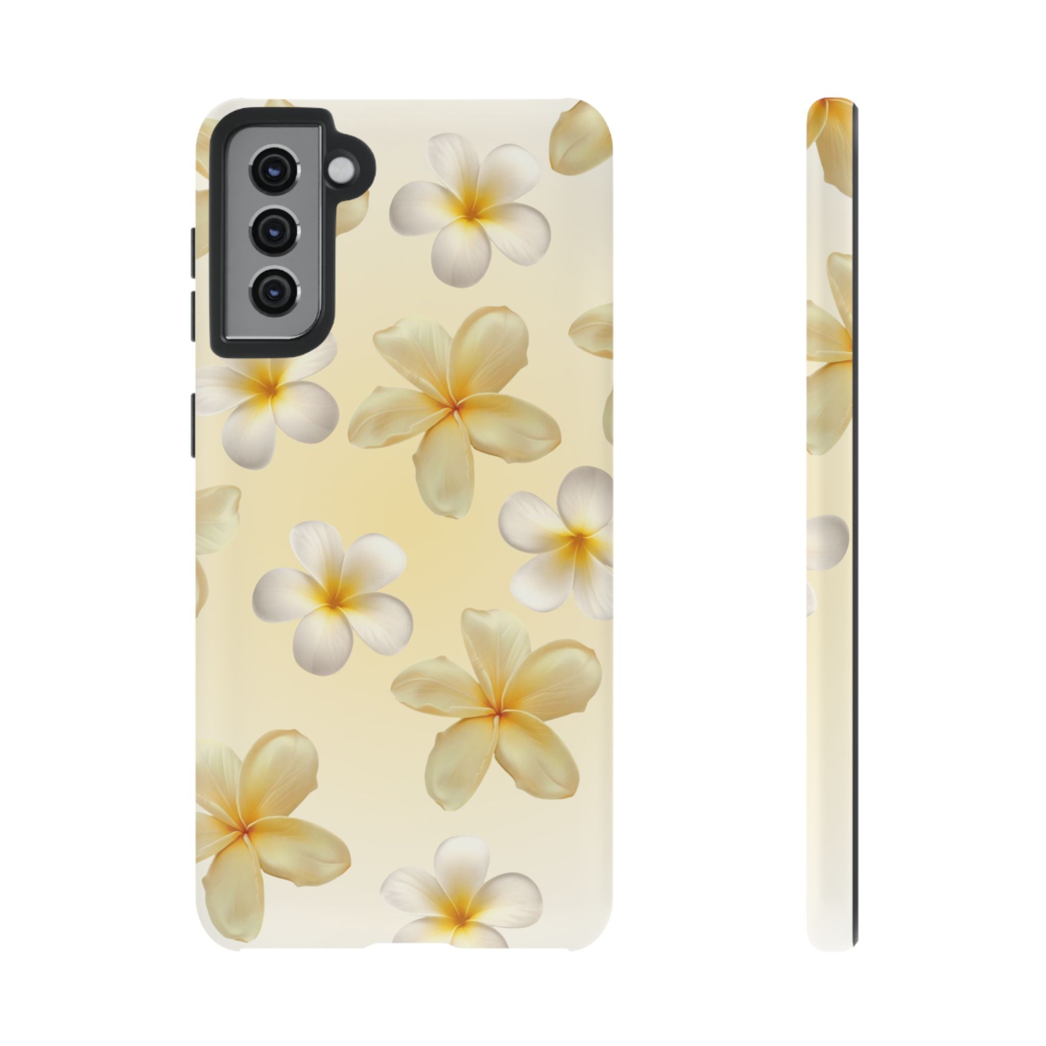 Plumeria Floral Phone Case — Tropical Yellow Hard Phone Cover