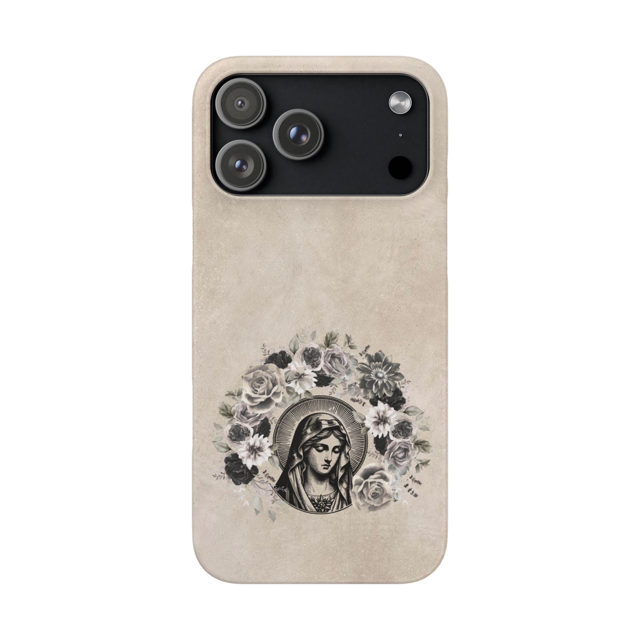 Vintage Madonna Floral Phone Case — Religious iPhone Snap Case