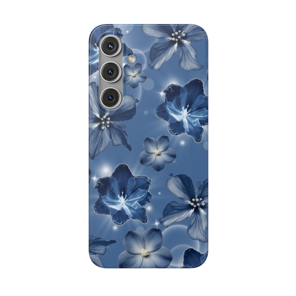 Blue Floral Phone Case — Soft Blue Blossoms Pattern for iPhone