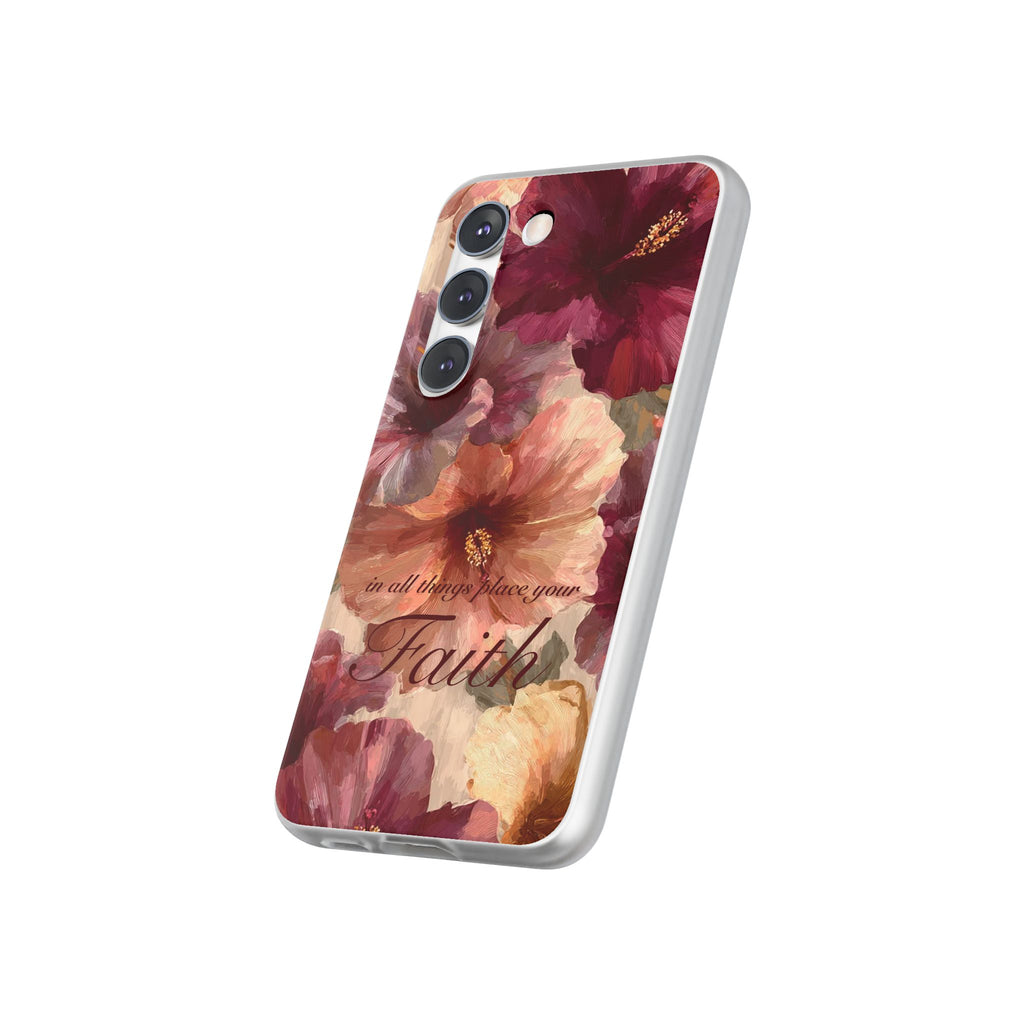 Faith Floral Phone Case – Inspirational Hibiscus Art Protective Cover