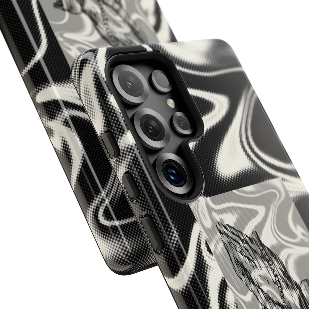Praying Hands Phone Case – Black White Marble Spiritual Design