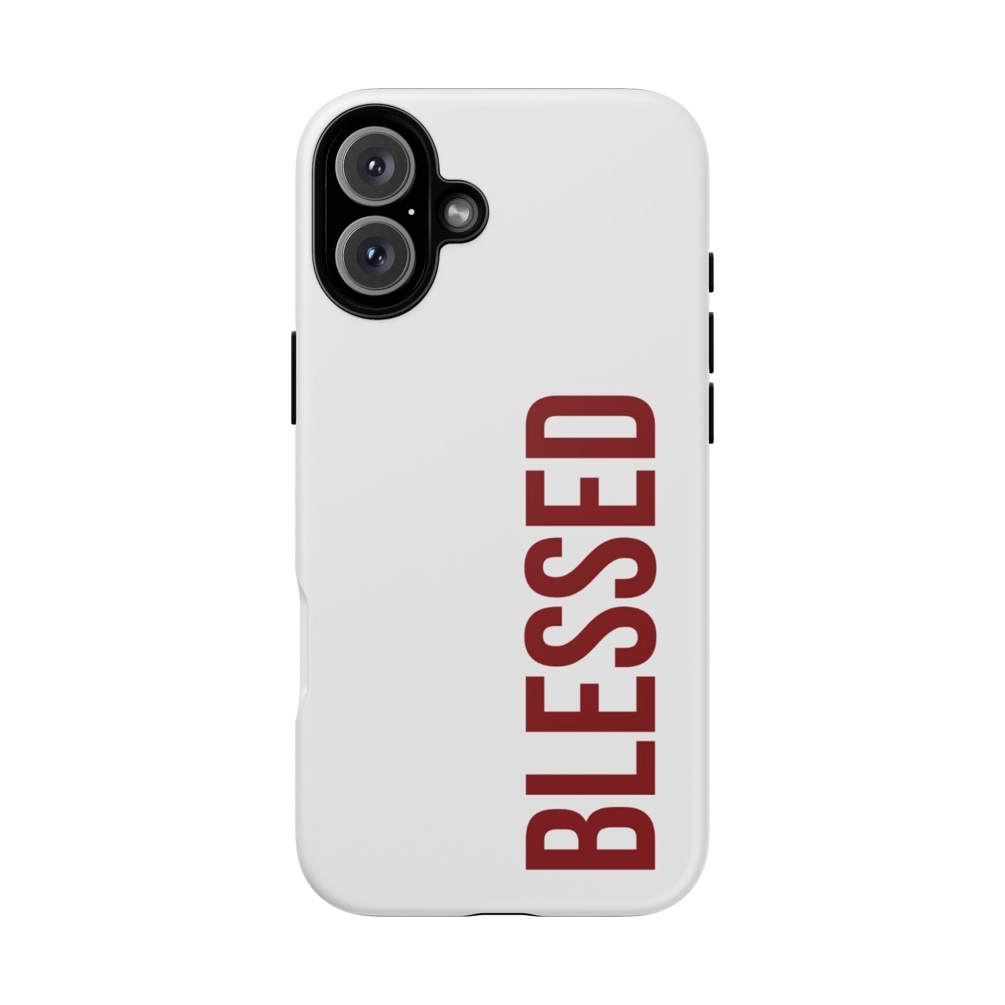 Blessed Vertical Phone Case — Protective Slim iPhone Cover with Red 'BLESSED' Text