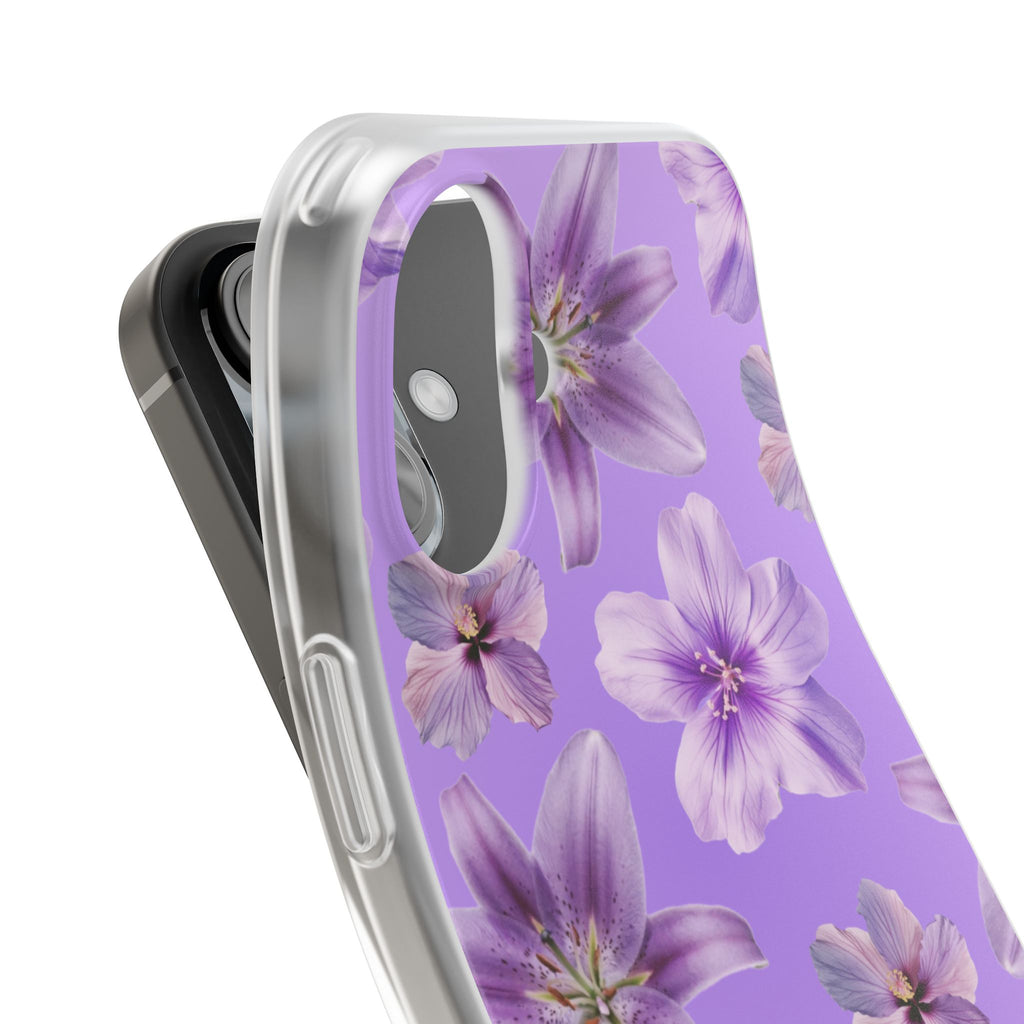 Purple Floral Phone Case — Lavender Blossom Flexi Case