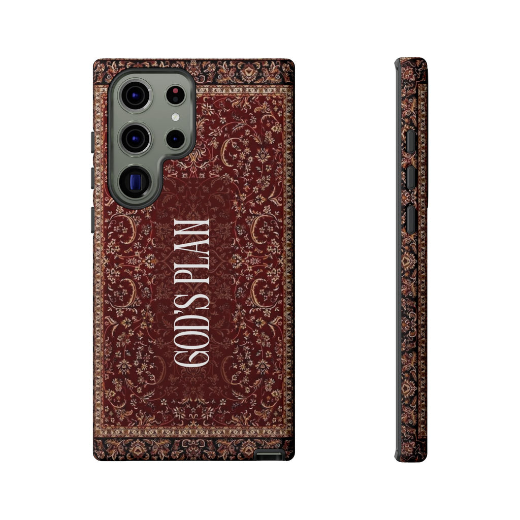 God's Plan — Vintage Tapestry Christian Tough Phone Case | Boho Faith Cover