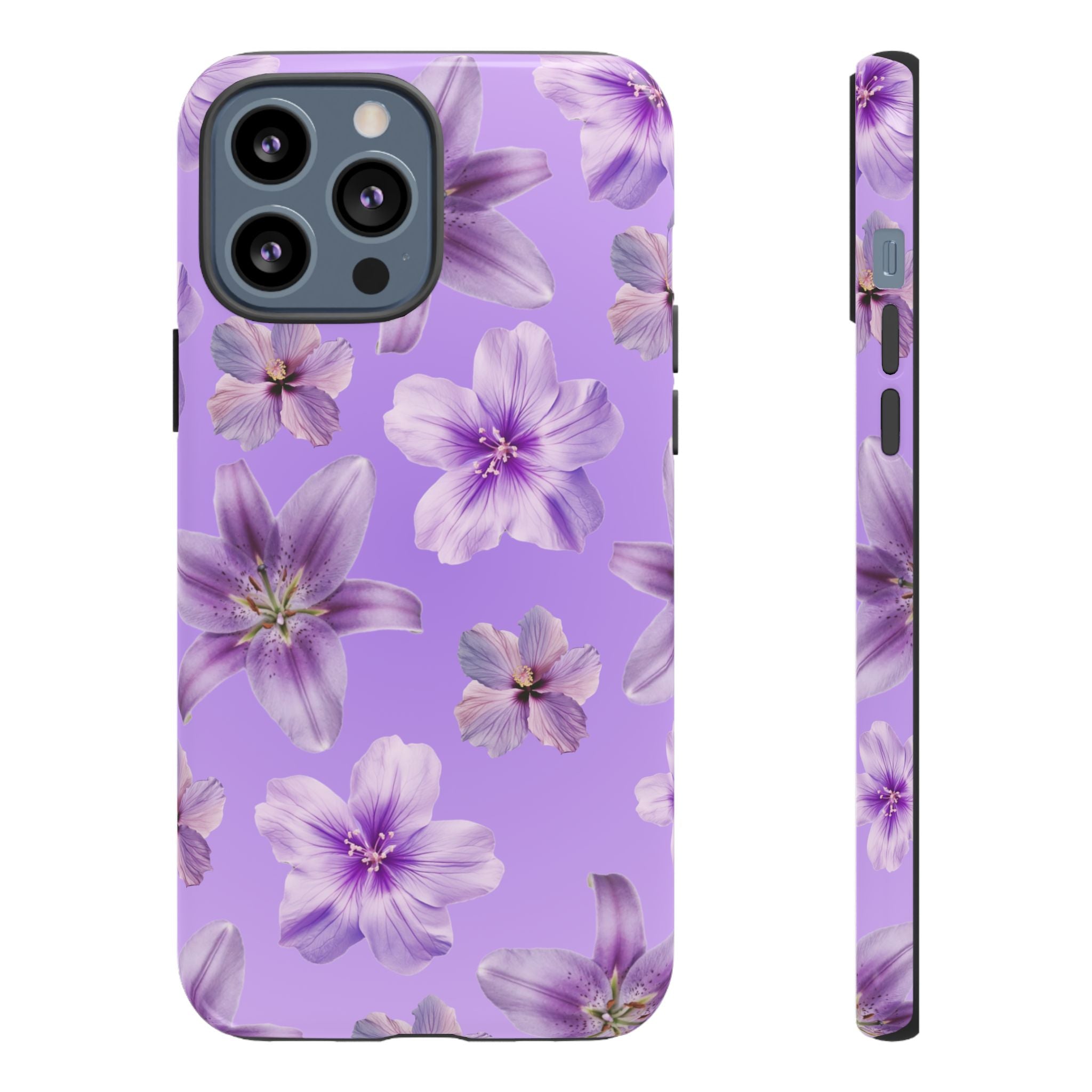 Floral Lavender Tough Phone Case – Purple Blossom Protective Cover