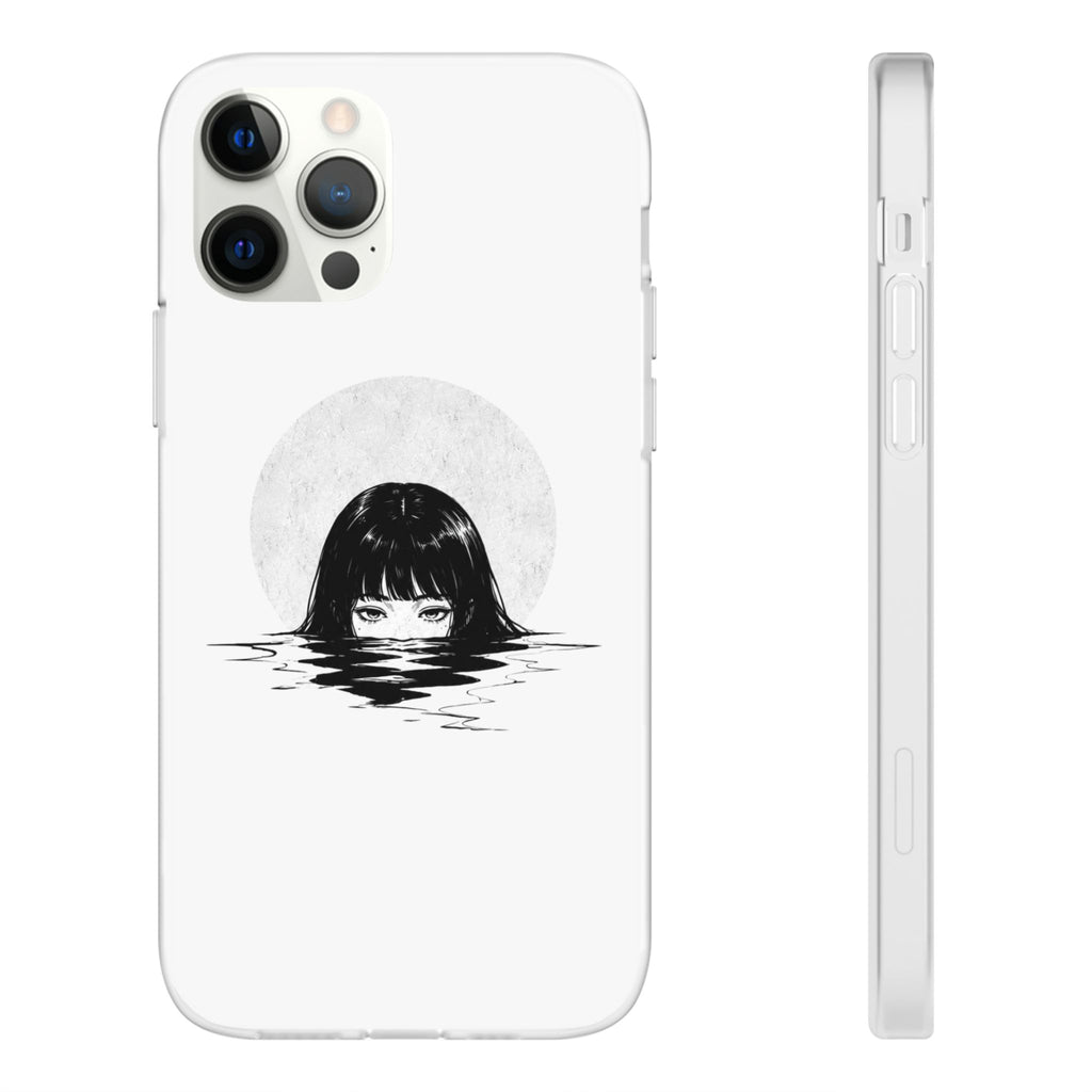 Minimalist Creepy Girl Moon Design