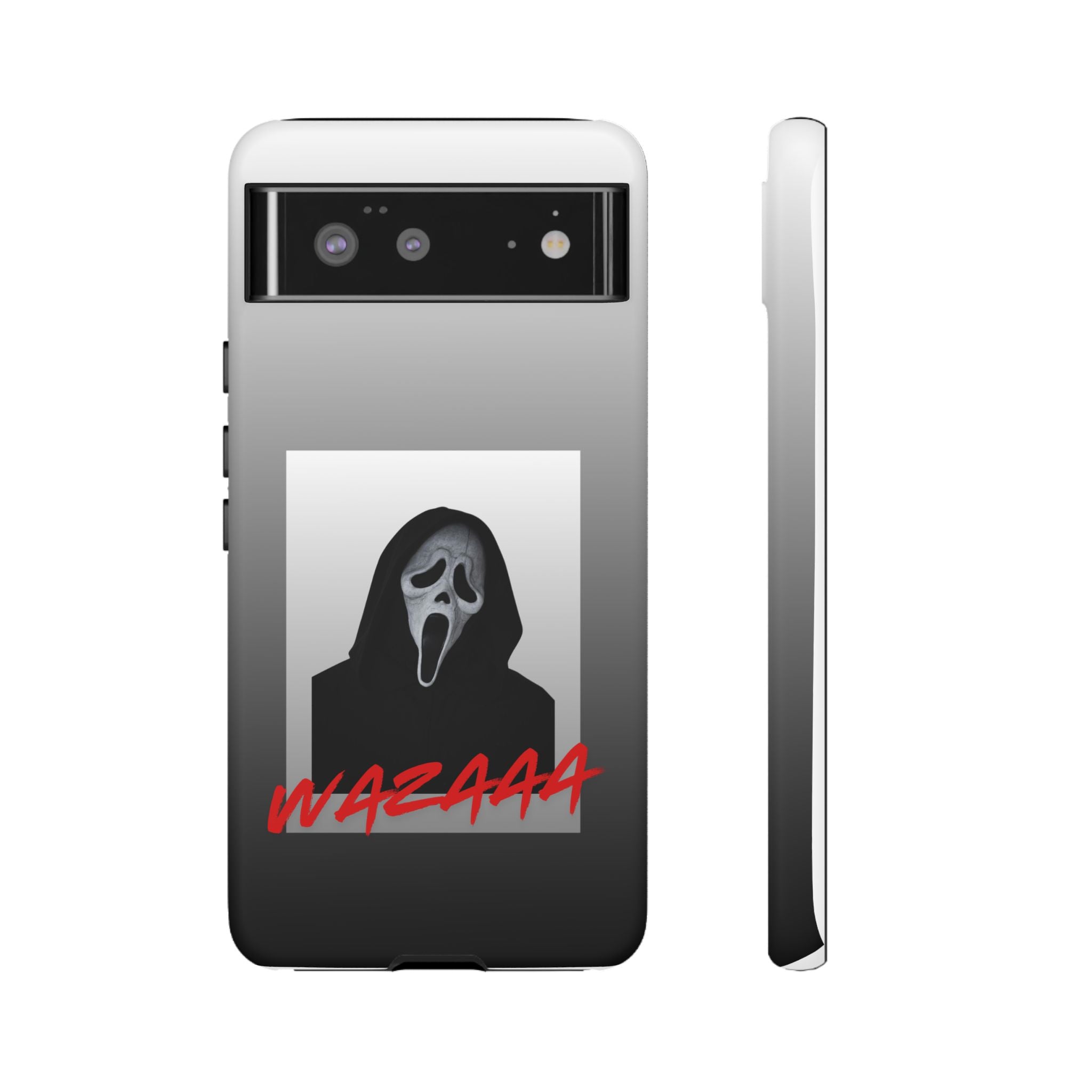 Scream Mask Phone Case – 'WAZAAA' Horror Movie Protective Cover