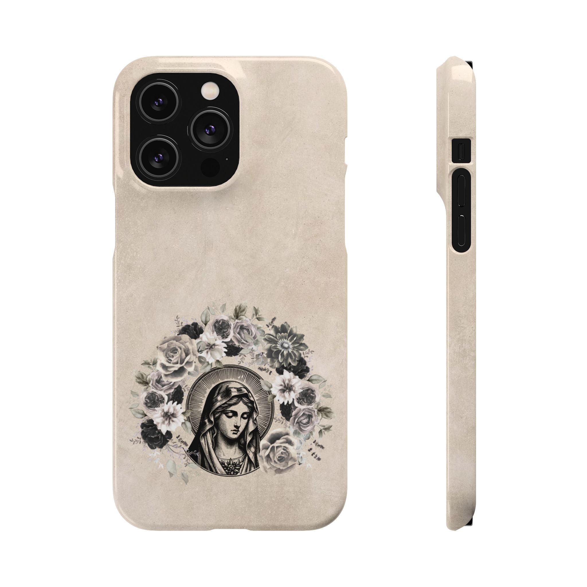 Vintage Madonna Floral Phone Case — Religious iPhone Snap Case