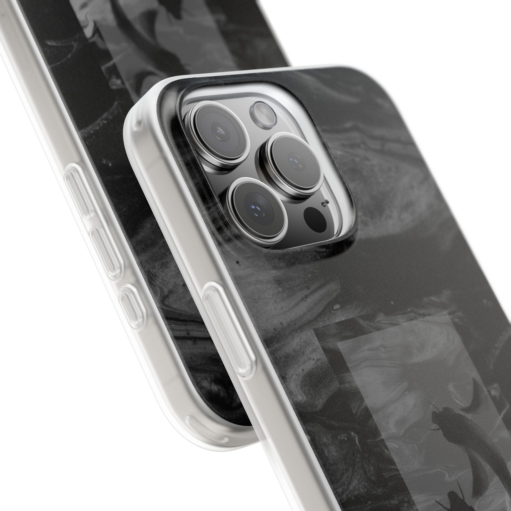 Black Koi Phone Case — Minimalist Monochrome Fish Design