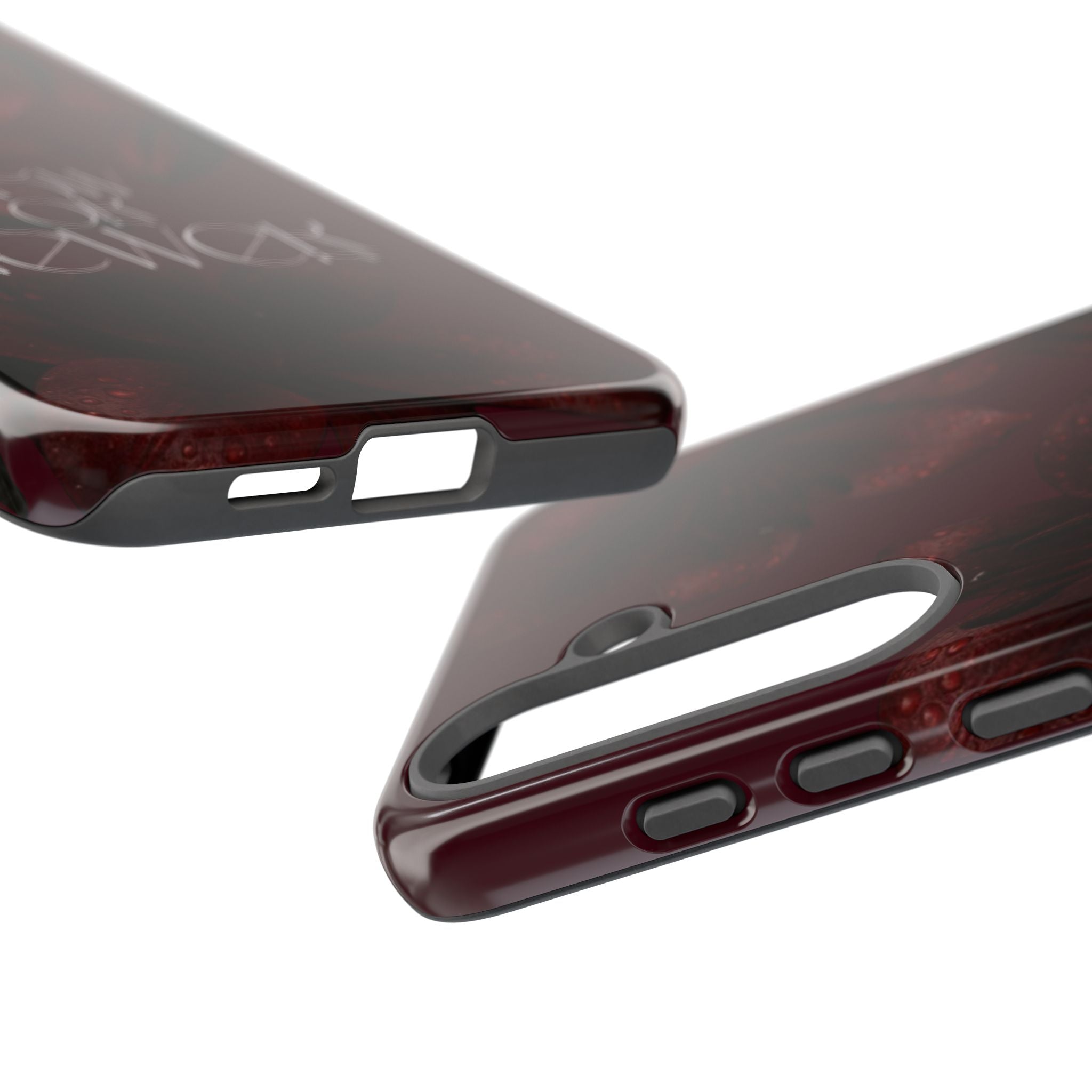 Tough Cases – Burgundy Floral “Now or Never” Protective Phone Case