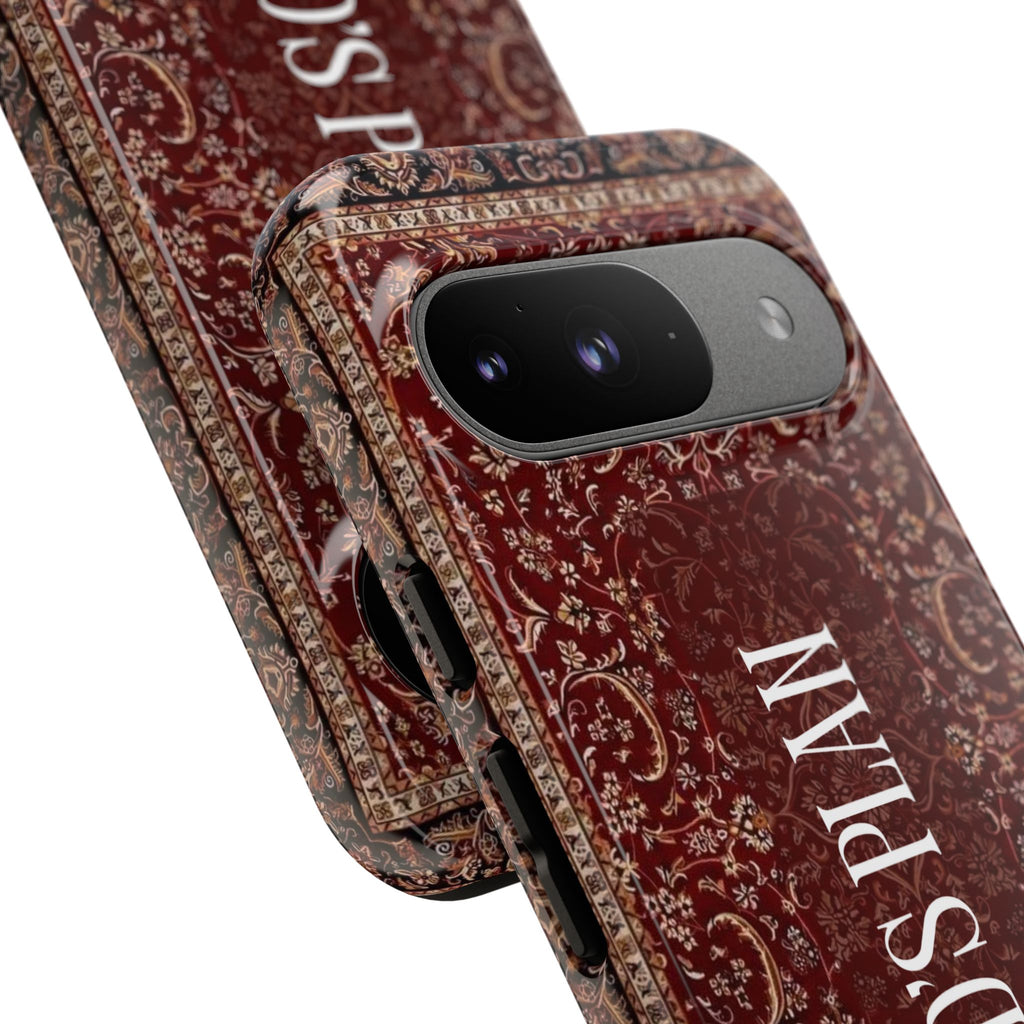 God's Plan — Vintage Tapestry Christian Tough Phone Case | Boho Faith Cover
