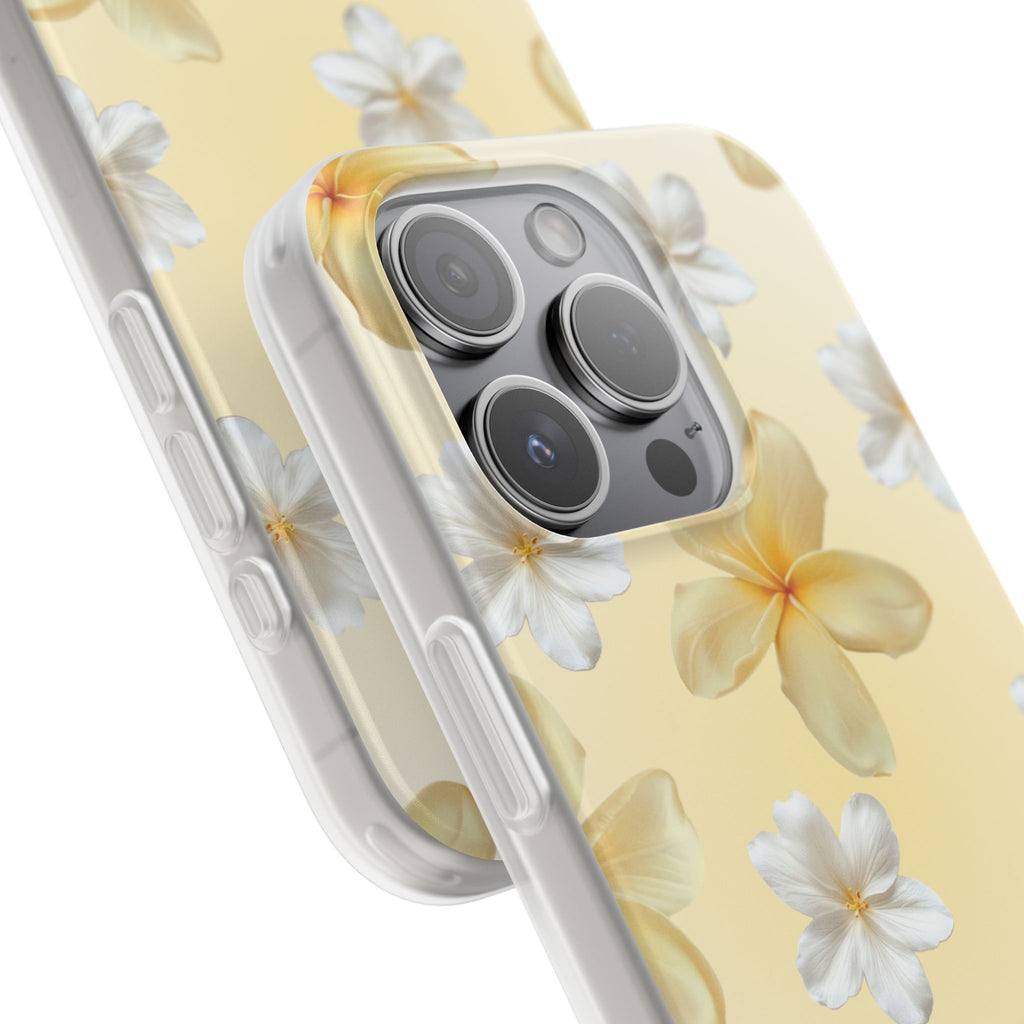Plumeria Floral Phone Case — Yellow Tropical Flower Protective Case