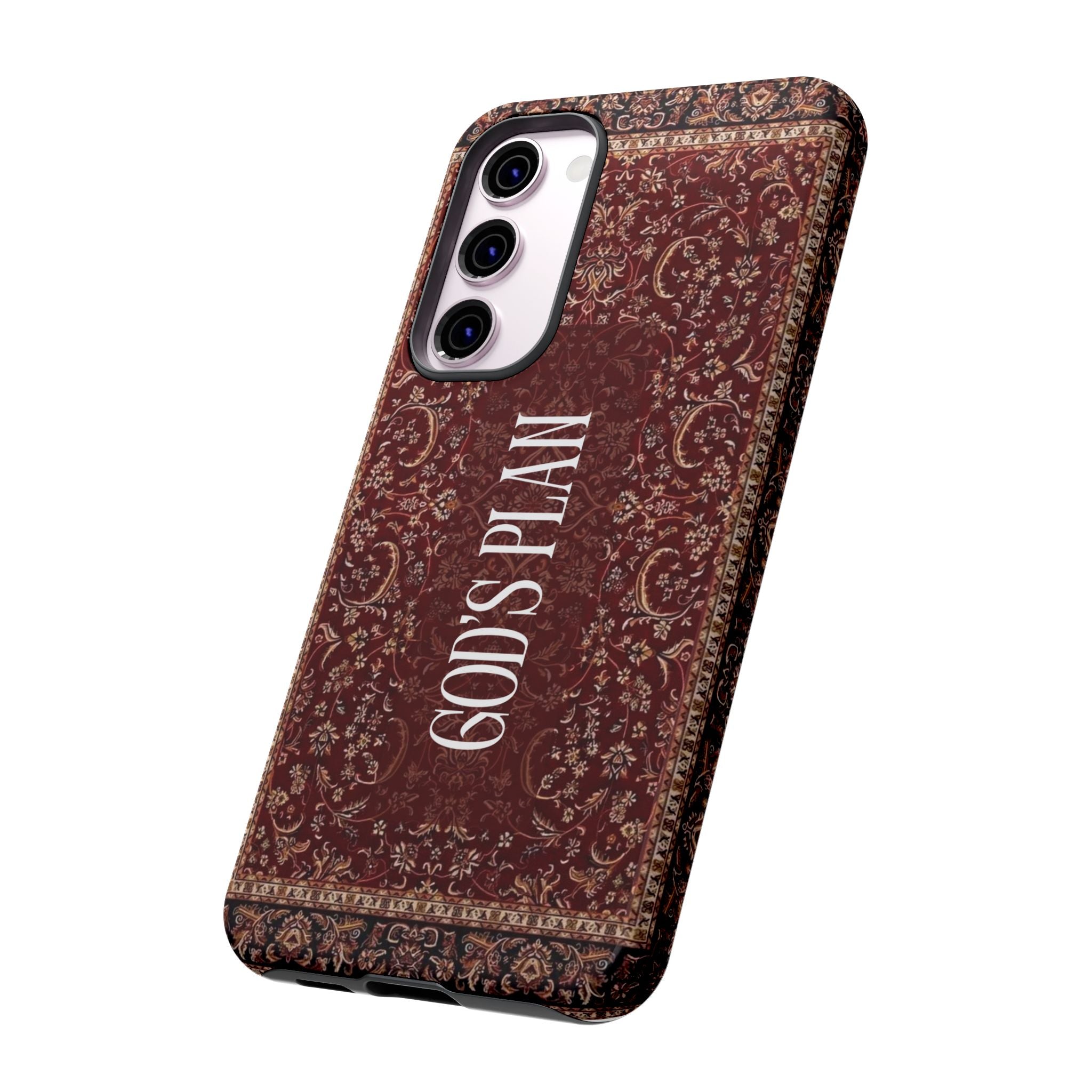 God's Plan — Vintage Tapestry Christian Tough Phone Case | Boho Faith Cover