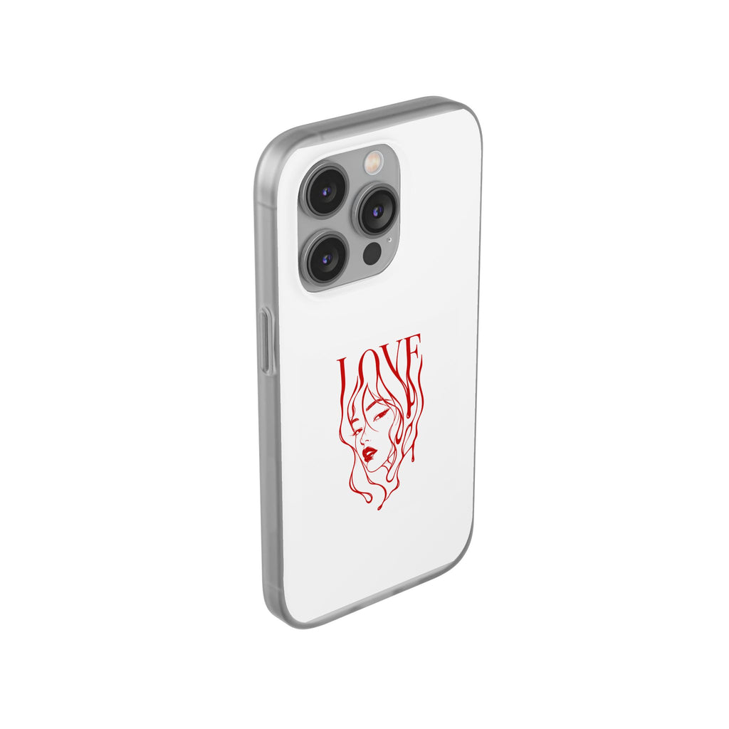 Red Line Art 'LOVE'  Face Design - Flexi Case