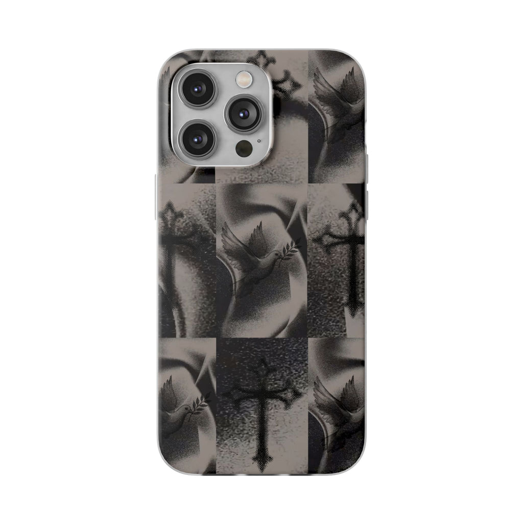 Phone Case — Dove & Cross Checkerboard Design
