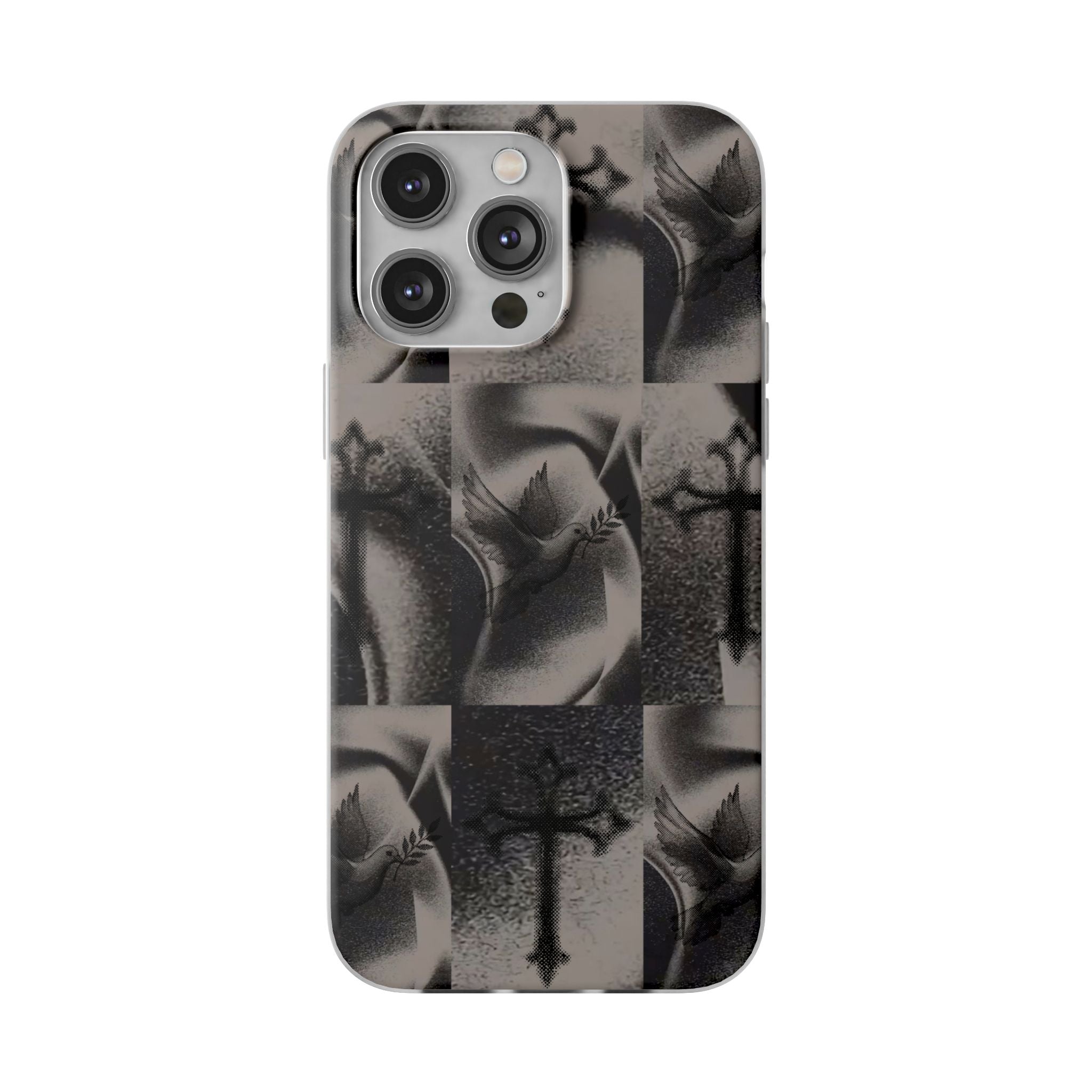 Phone Case — Dove & Cross Checkerboard Design