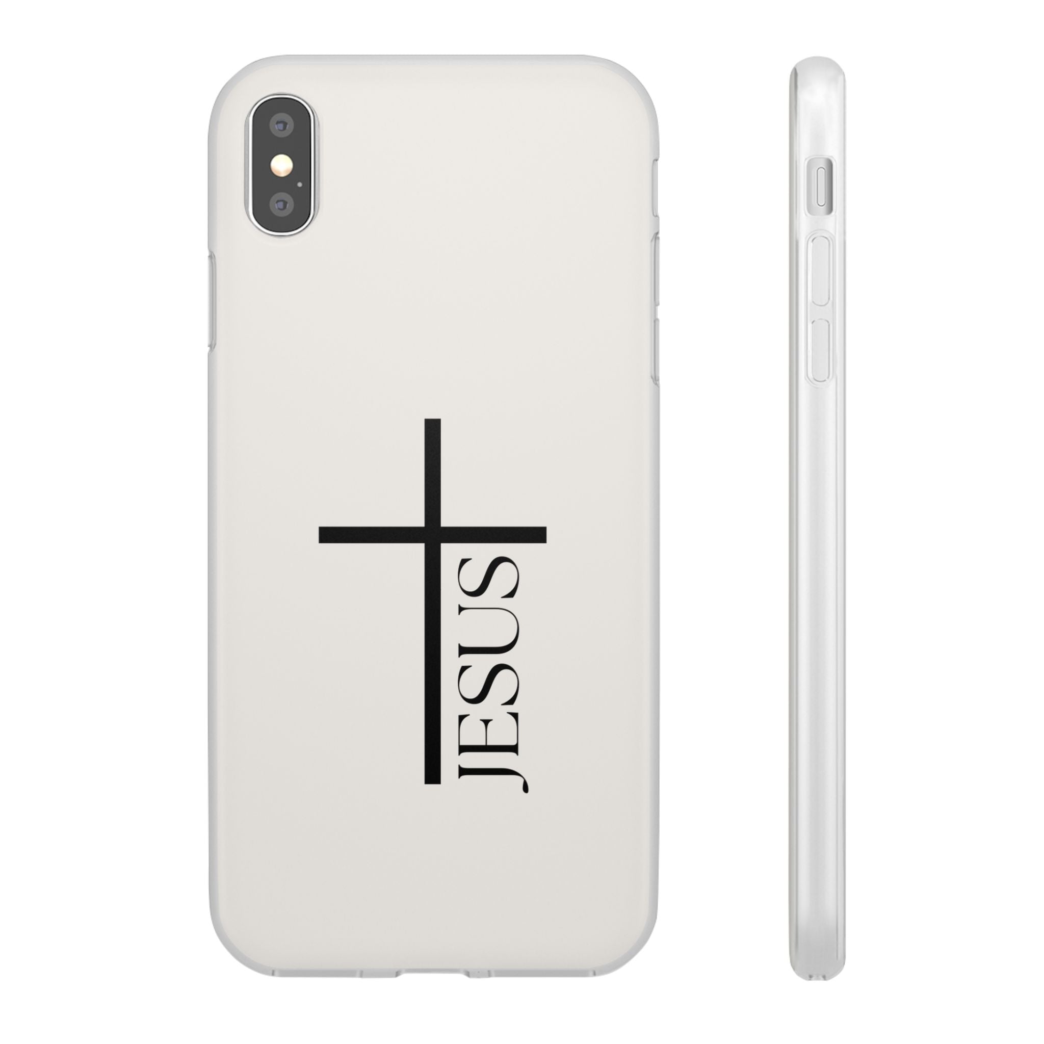 Christian Cross Phone Case - JESUS Vertical Minimalist iPhone Cover