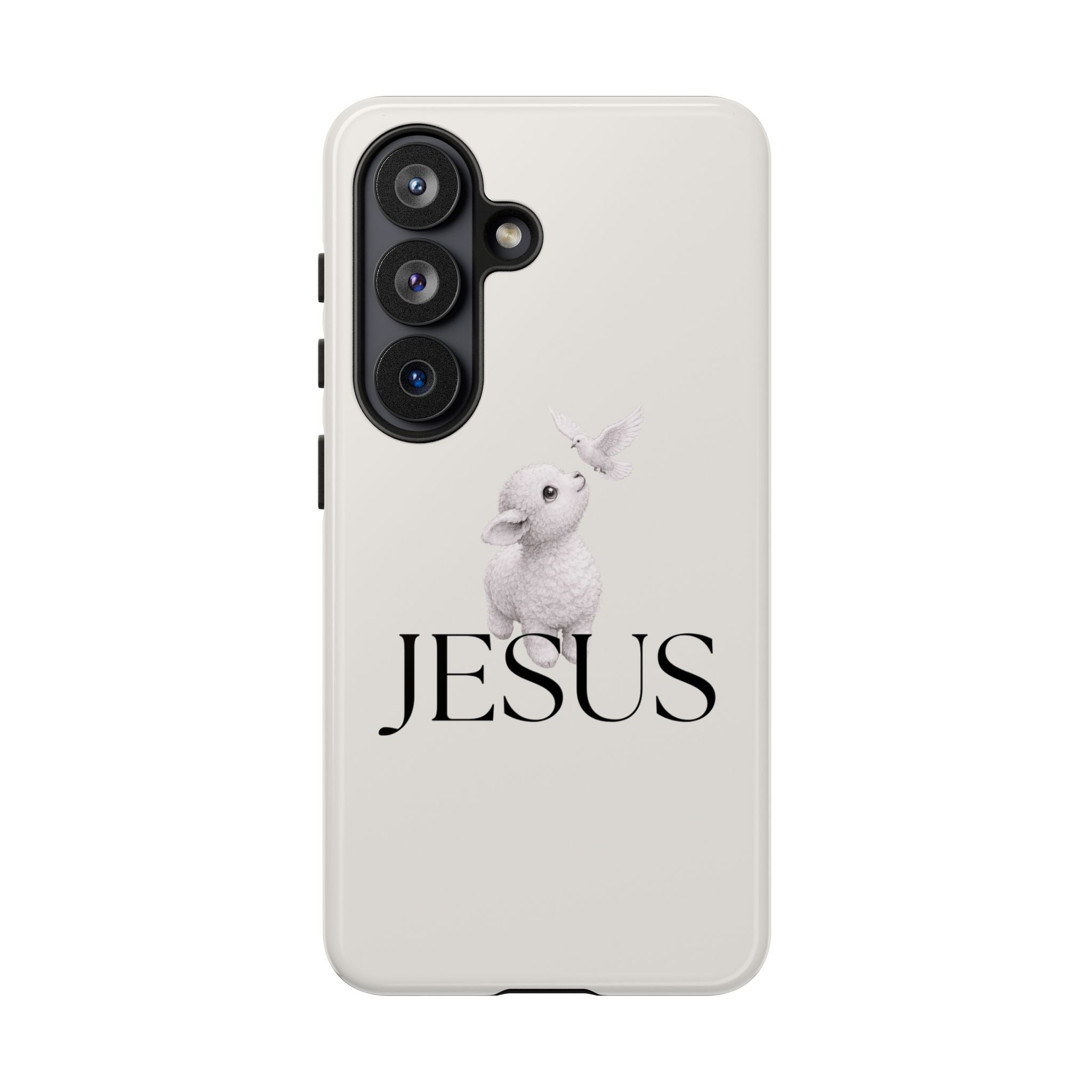 Jesus Lamb Phone Case - Christian Faith iPhone Case with Dove Design