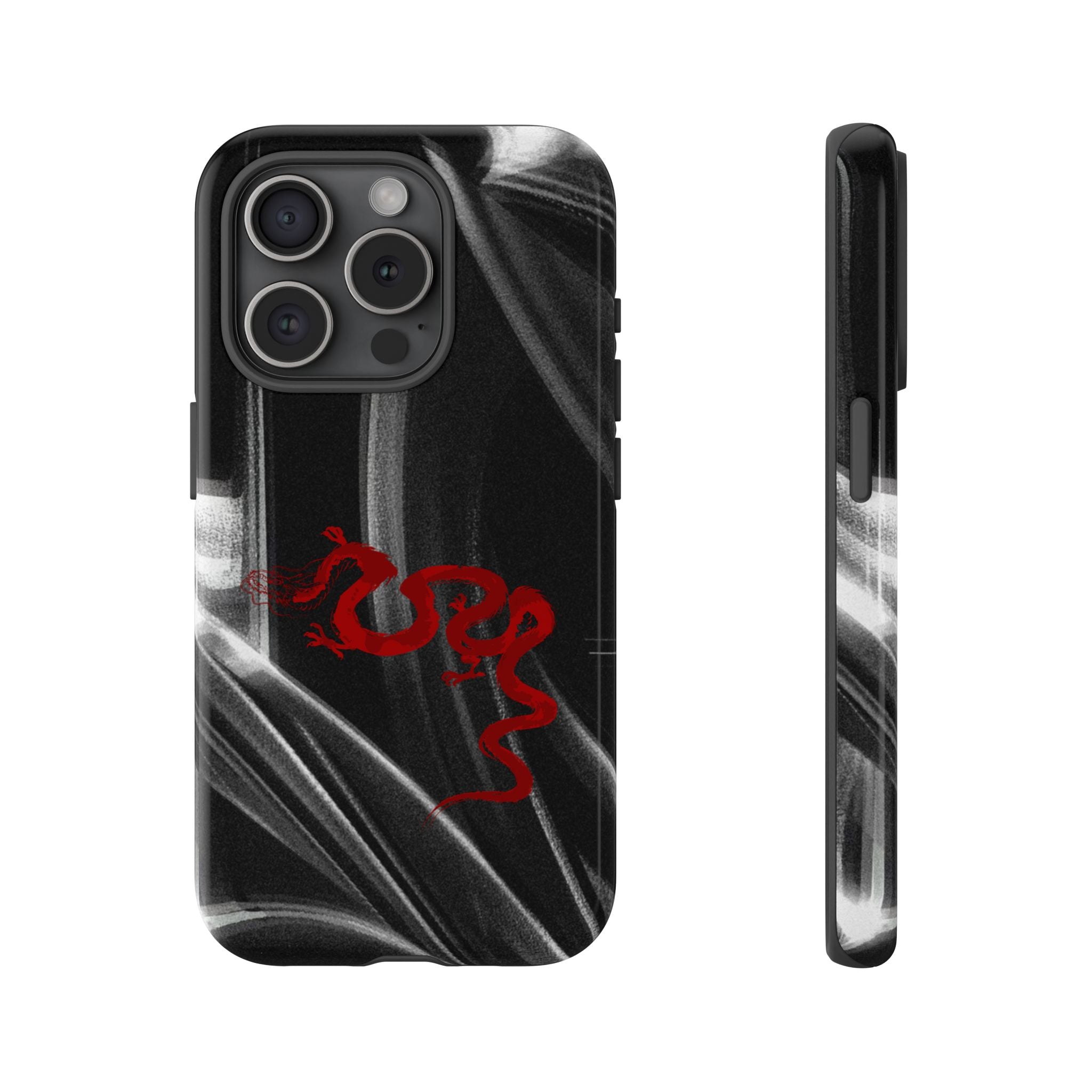Phone Case — Black Abstract Smoke Design