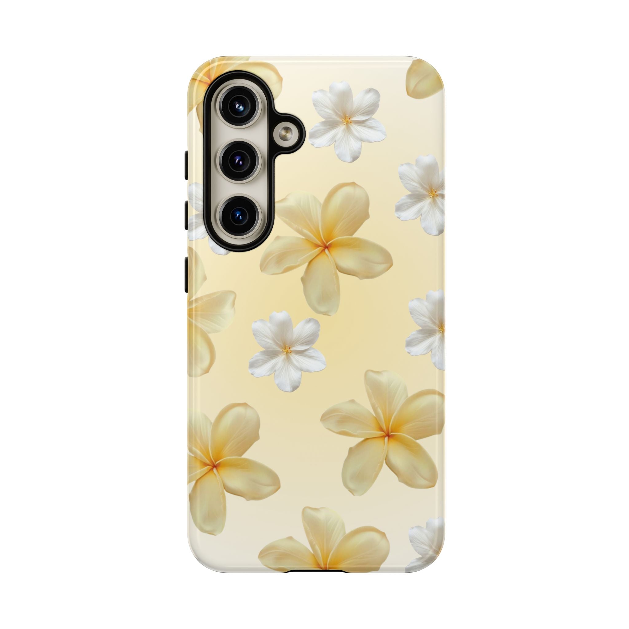 Plumeria Floral Tough Phone Case — Yellow Tropical Protection